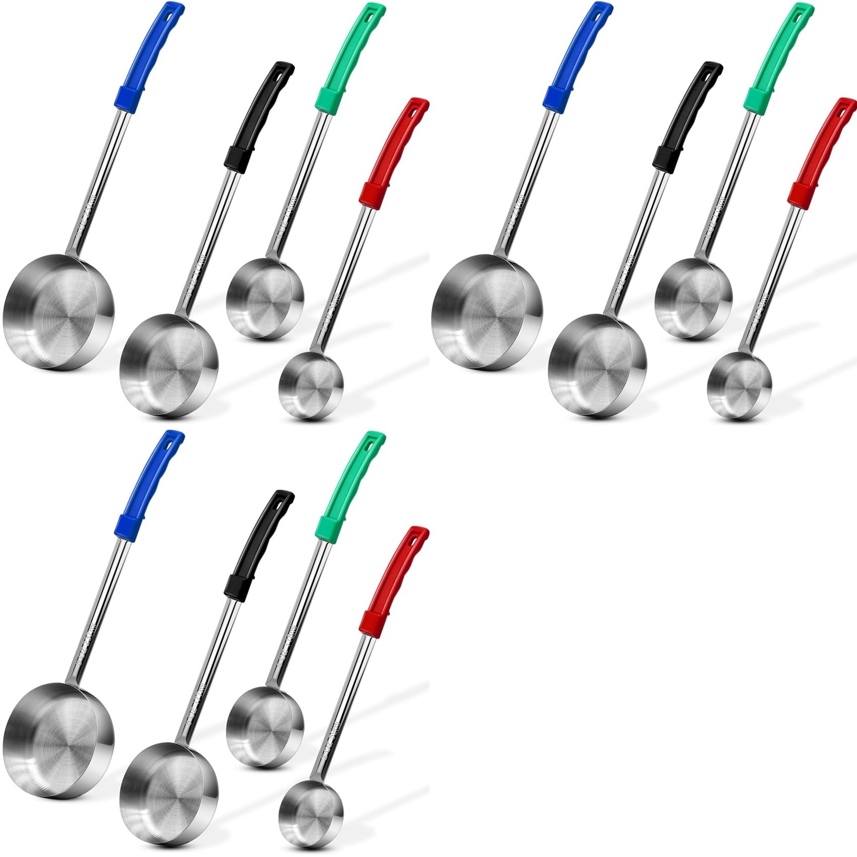 Cuillère à louche spoodle en acier inoxydable solide de 2 à 8 Oz