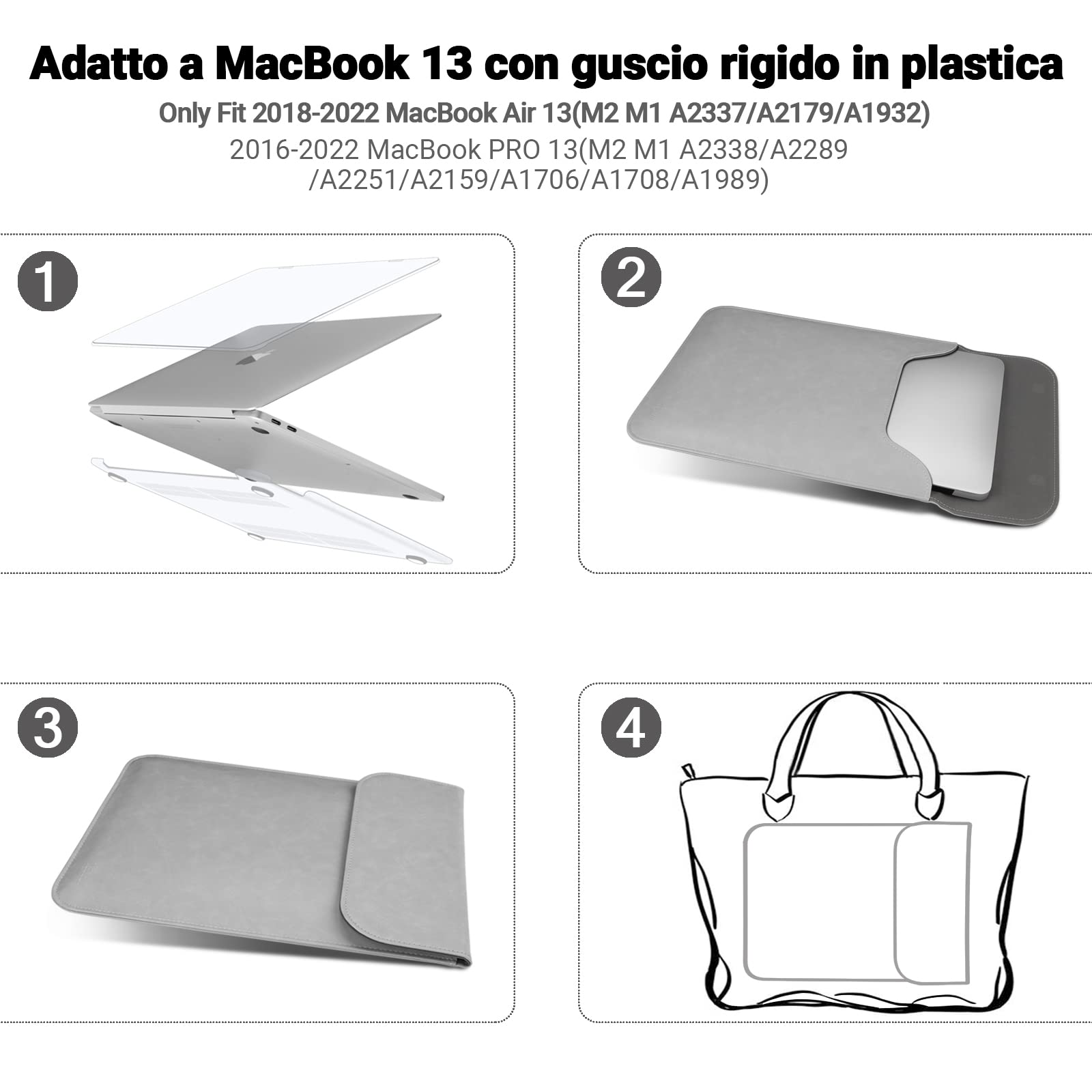 TECOOL 13 Pollici Custodia PC Portatile, Borsa Sleeve Protettiva in Ecopelle per 2022 MacBook Air M2, MacBook Air 13 M1 2020-2018,2022 MacBook PRO 13 M2 M1 2020-2016,Surface PRO X 7-3,XPS 13 - Rosa