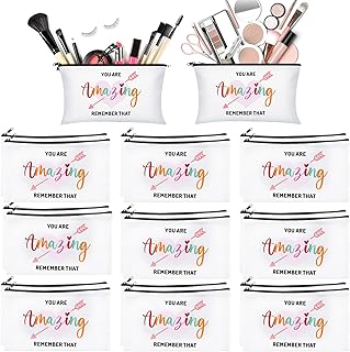 20 Pcs Inspirational Makeup Bags Bulk Gifts You Are Amazing Remember That Cosmetic Toiletry Bags with Zipper Encouragement Birthday Christmas Gifts for Women Friends Motivational Cheer up