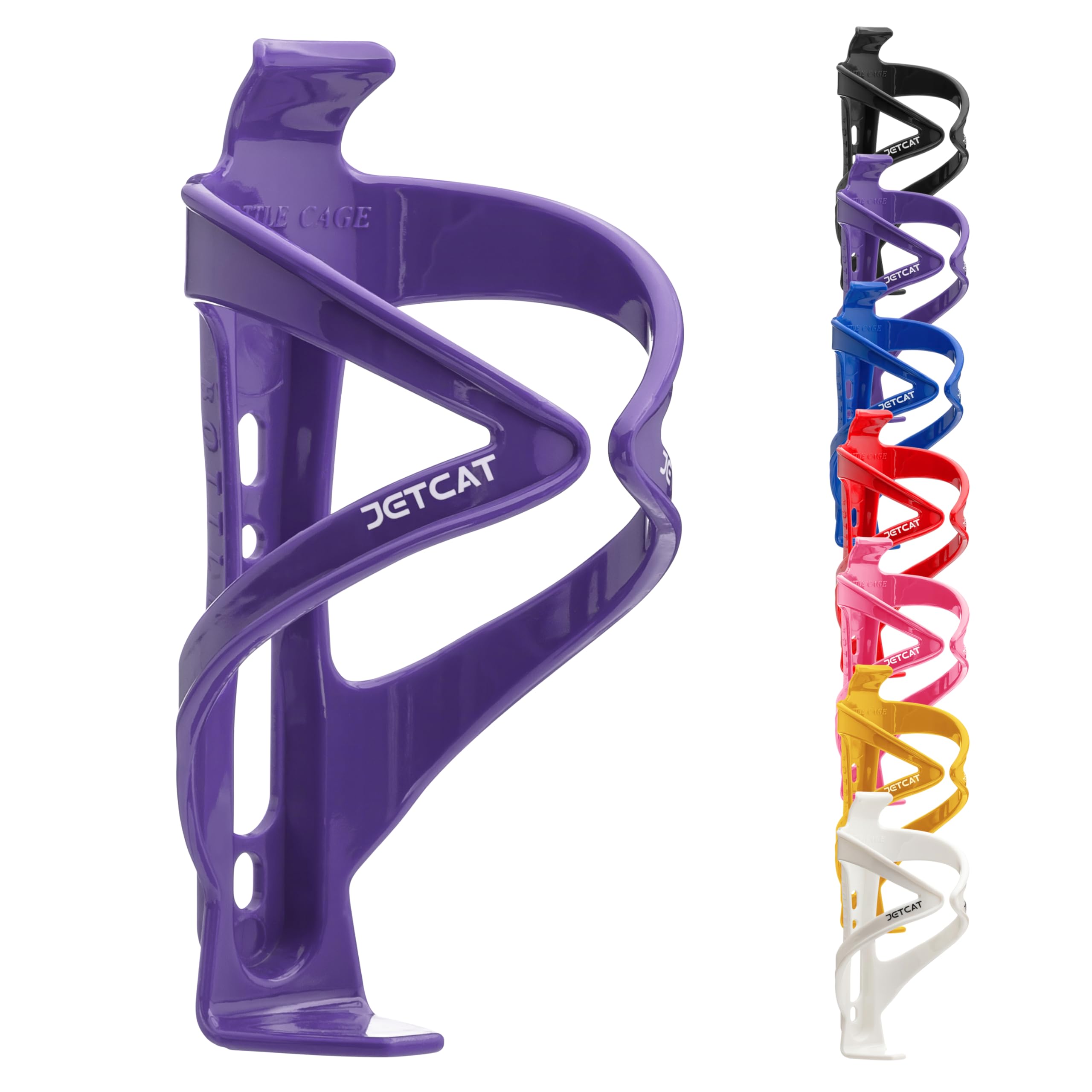 JETCAT Bike Water Bottle Holder – Bike Cup Holder & Bike Water Bottle Cage for Bicycle, MTB, Mountain, Gravel, Road, eBike | Adult/Kids, Carbon Fiber Biking Accessories Purple