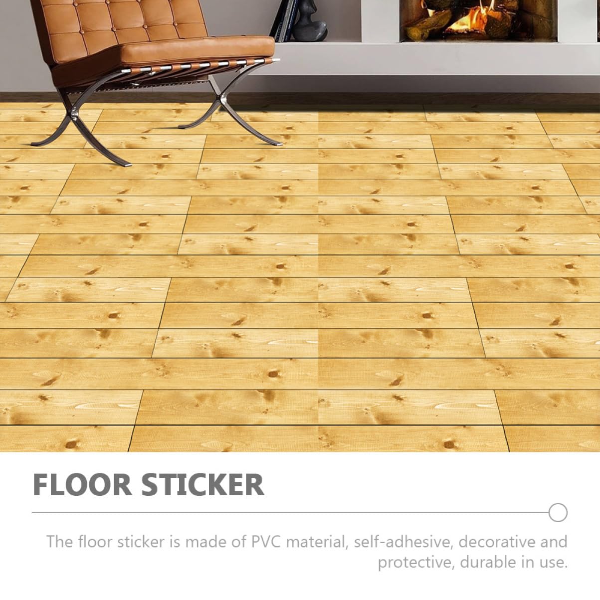 Pavimento Adesivo Pvc 5pezzi Effetto Legno, Tagliabile