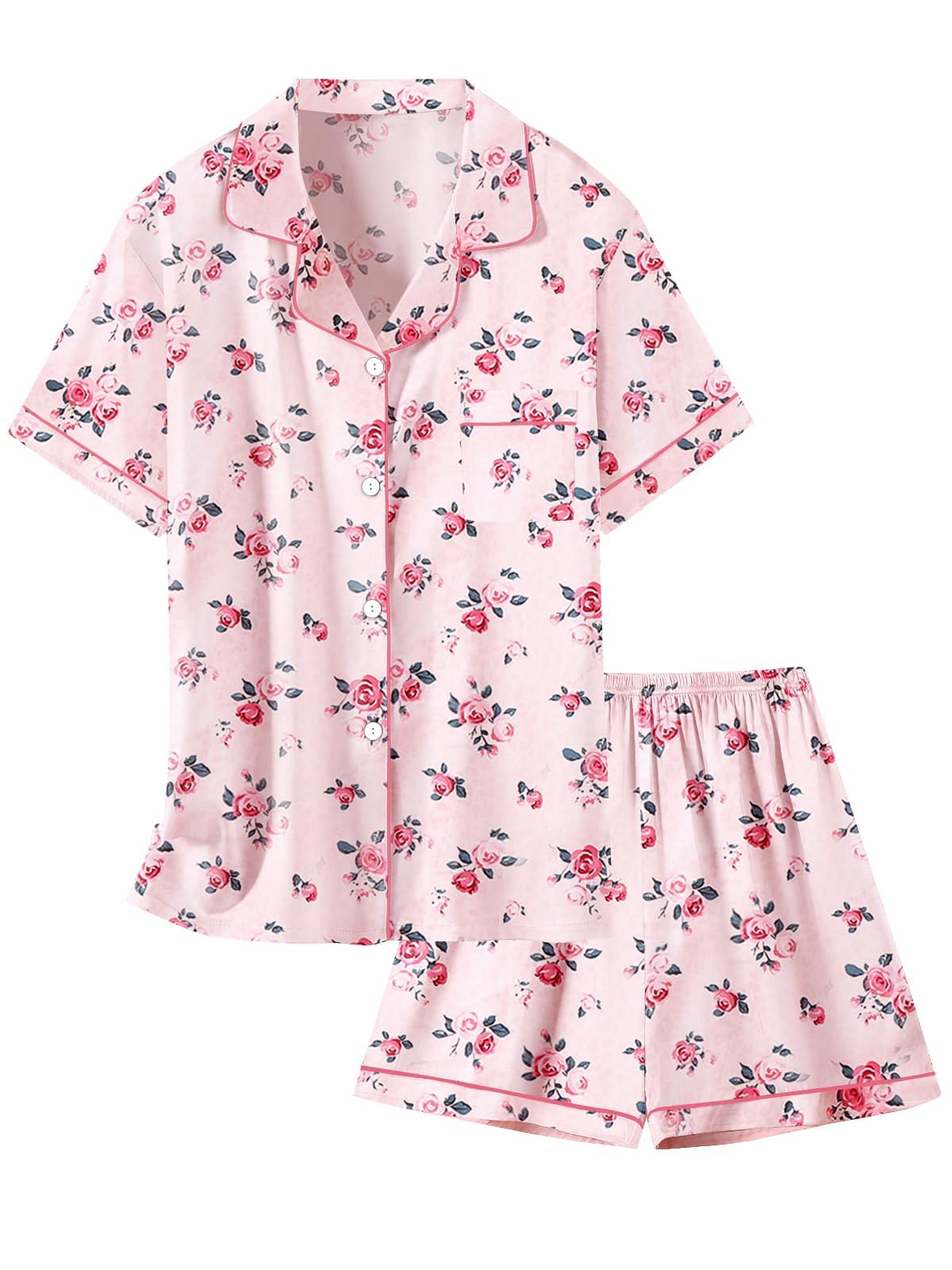 Girls Womens Satin Pajamas Set Silk Button-Down Sleepwear 2 Piece Nightwear 3 Years - Women XXL