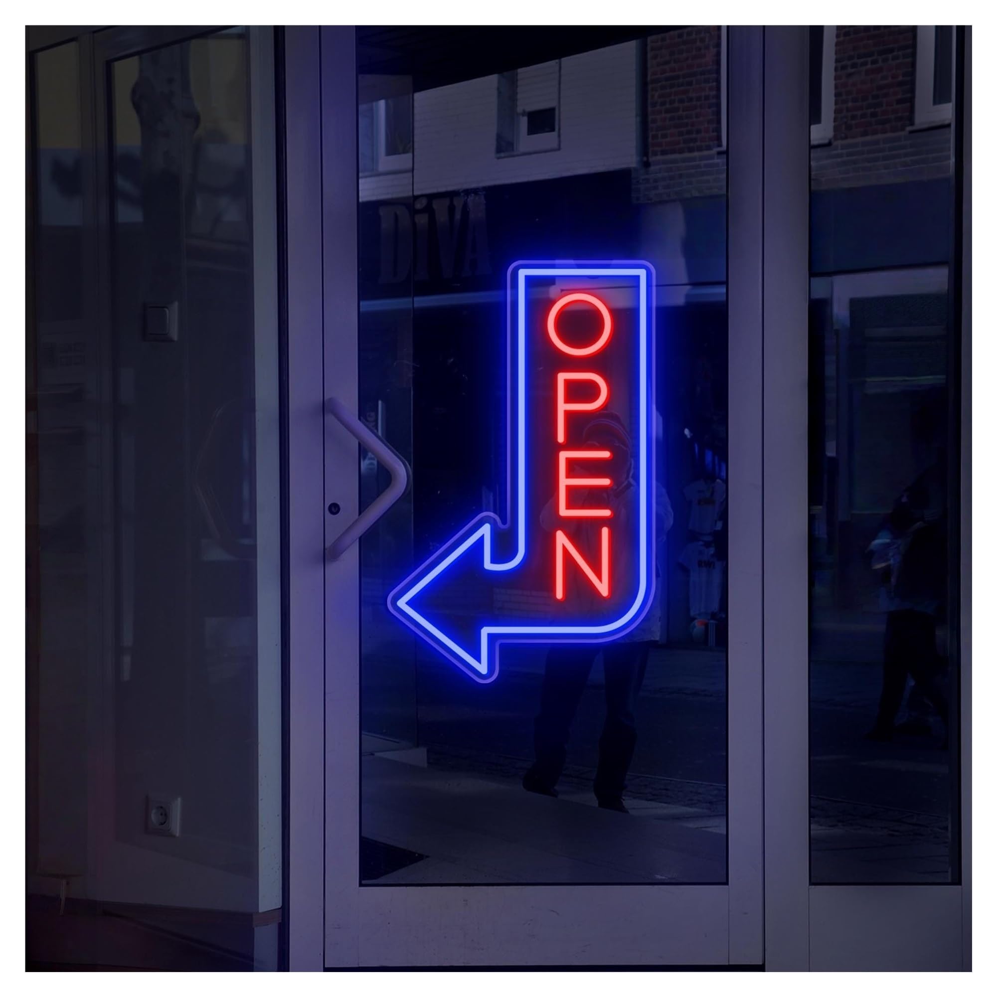RONGCH Hanging Art Neon Signs Open Arrow Neon Sign, Suitable for Bar Store Shop Decor with Brightness Adjustable 38cm(B)