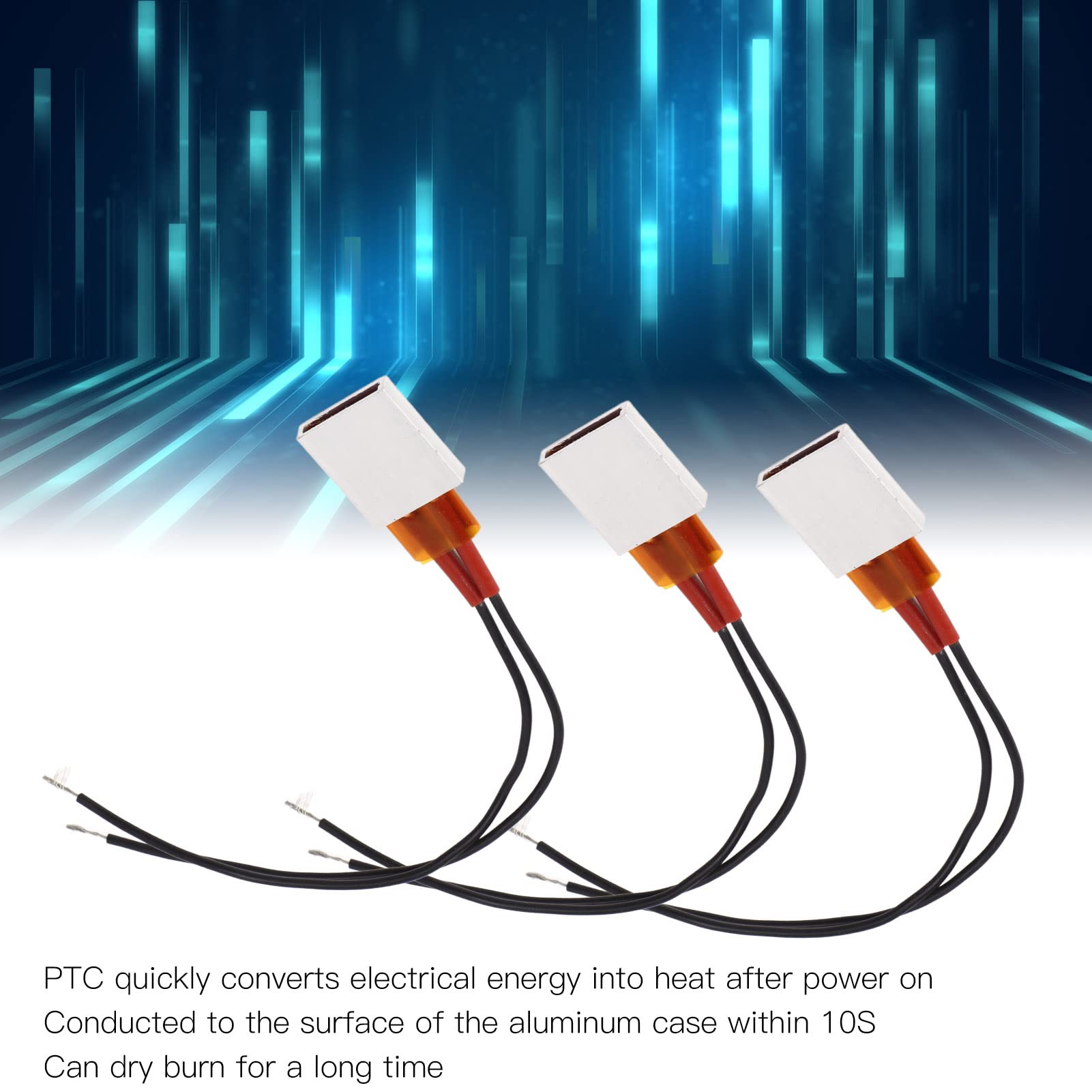 Kufoo PTC Heating, 7x24 Hours Work PTC Heater Plate 5.9in Cable Length 70 Ceramic Constant Temperature Polyimide Film for Foot Bath Devices (24V)