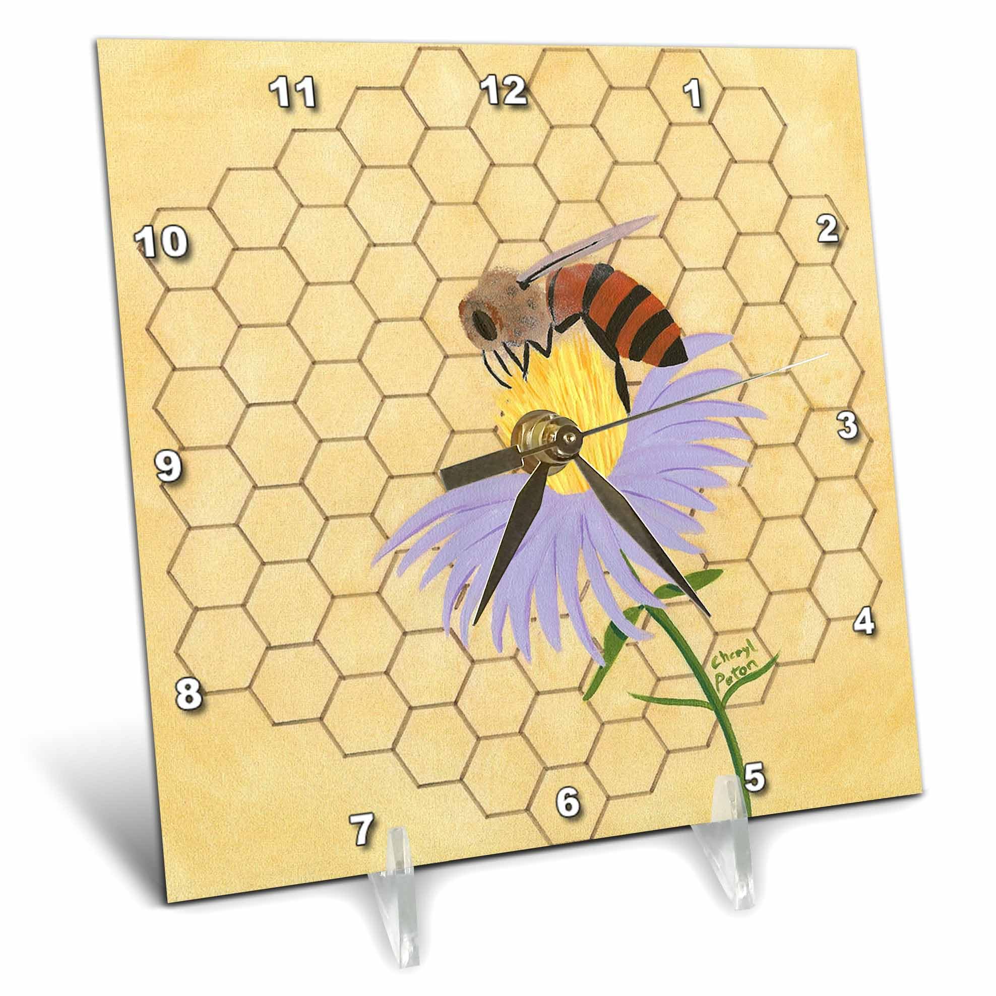 Reloj de Mesa de Abeja 3dRose (15x15 cm) para Decoración de Interiores