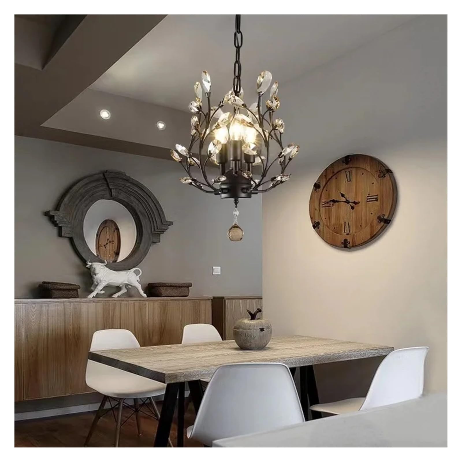 Lustre rétro en forme d'arbre pour illuminer chaleureusement le salon