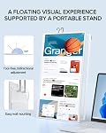 UPRFECT Portable Monitor 15.6" White, Ultra Slim Lightweight Portable Screen, 1080P External Monitor with USB-C & mini HDMI, Adjustable Kickstand & Carry Case for Laptop Mac PS5 Mini PC