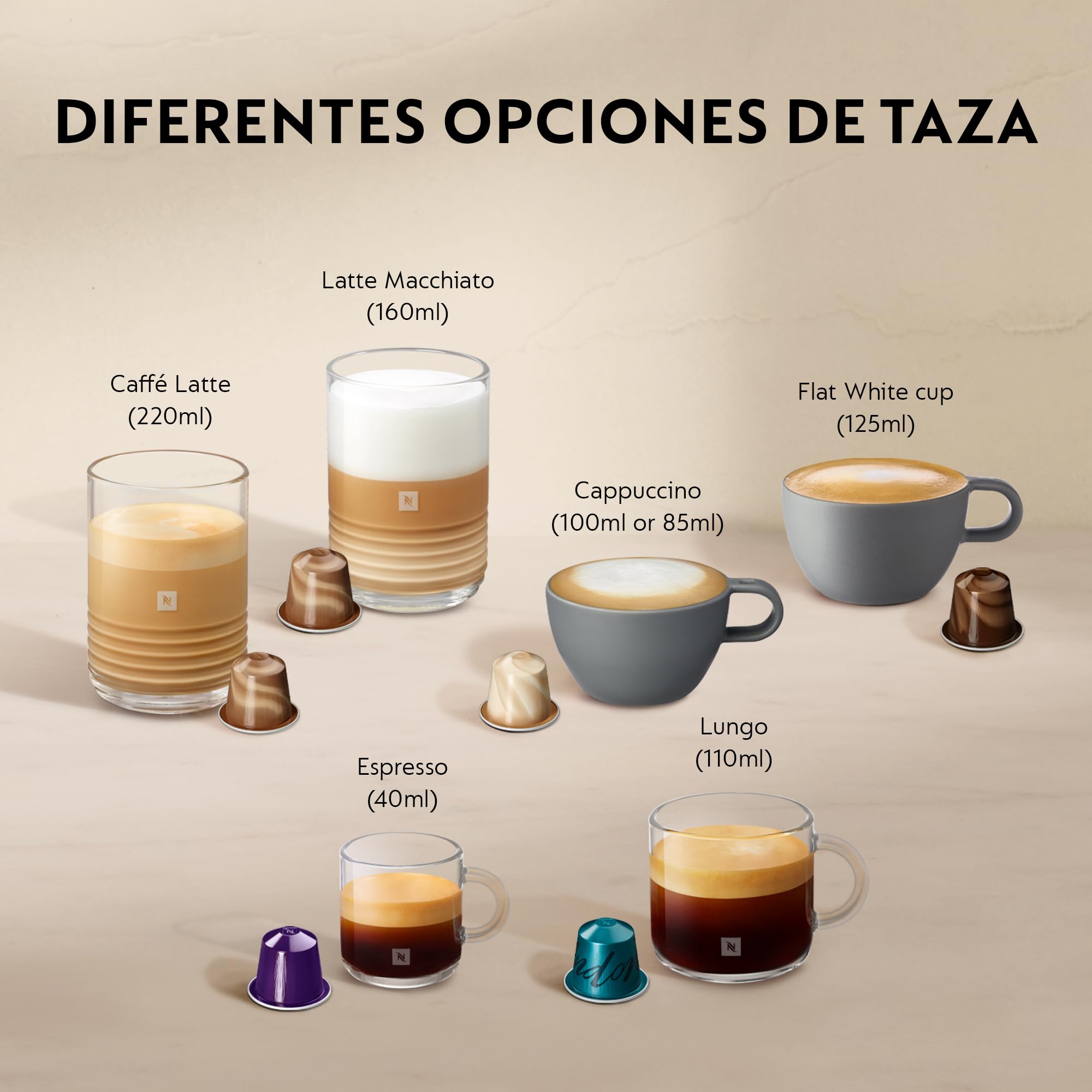 De'Longhi Nespresso Gran Lattissima EN640.W, Cafetera Automática, Cafetera de Cápsulas Monodosis, Leche Espumada Automática, Presión 19 Bares, Cappuccino, Latte, 1400W, Blanco Fresco Vitalidad