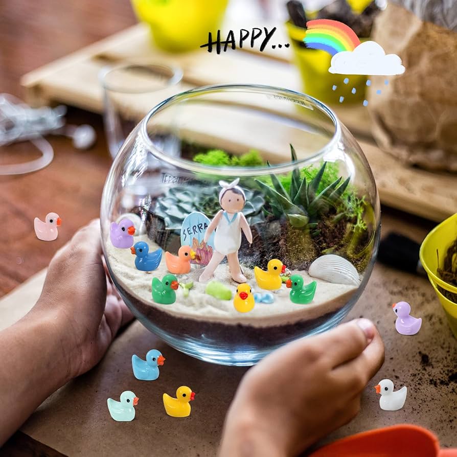 100pcs Mini Resin Ducks Colorful Tiny Ducks Plastic Small Miniature Ducks | UK