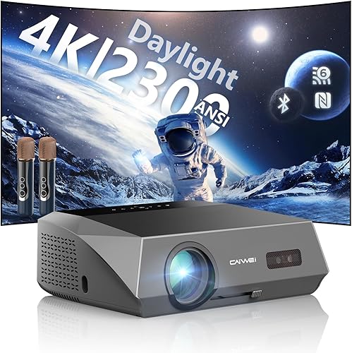 Miniatura 10 de Proyector de Luz Diurna 4K Ultra HD 2300 High ANSI Smart Home Theater con WiFi 6, Bluetooth, NFC, Aplicaciones de Streaming, Proyector Diurno Gris