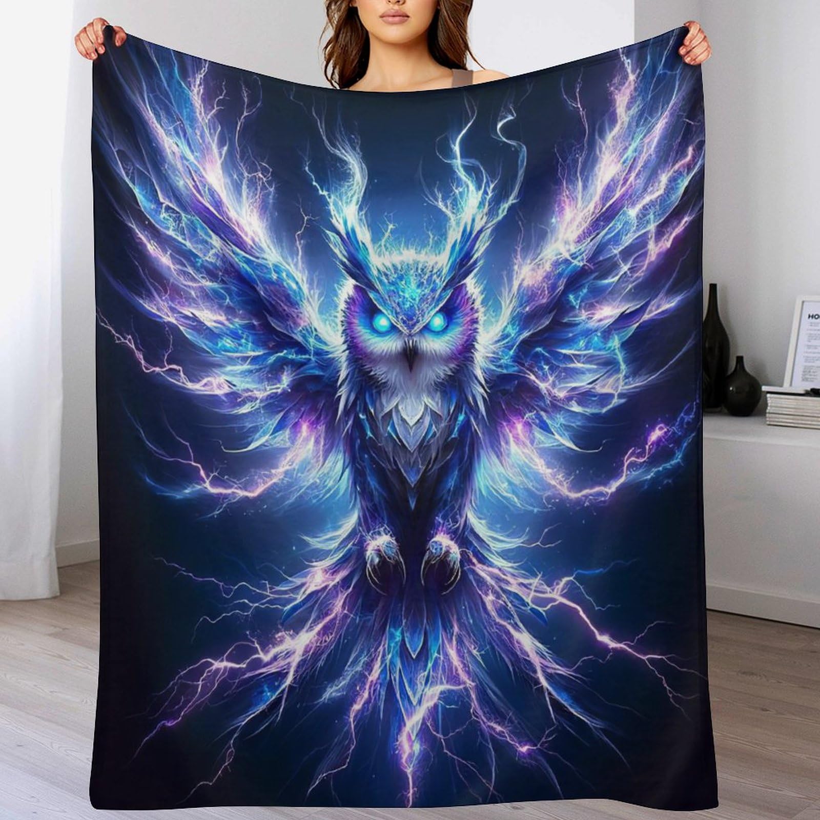 Manta de franela suave de búho manta mullida para sofá 130x180