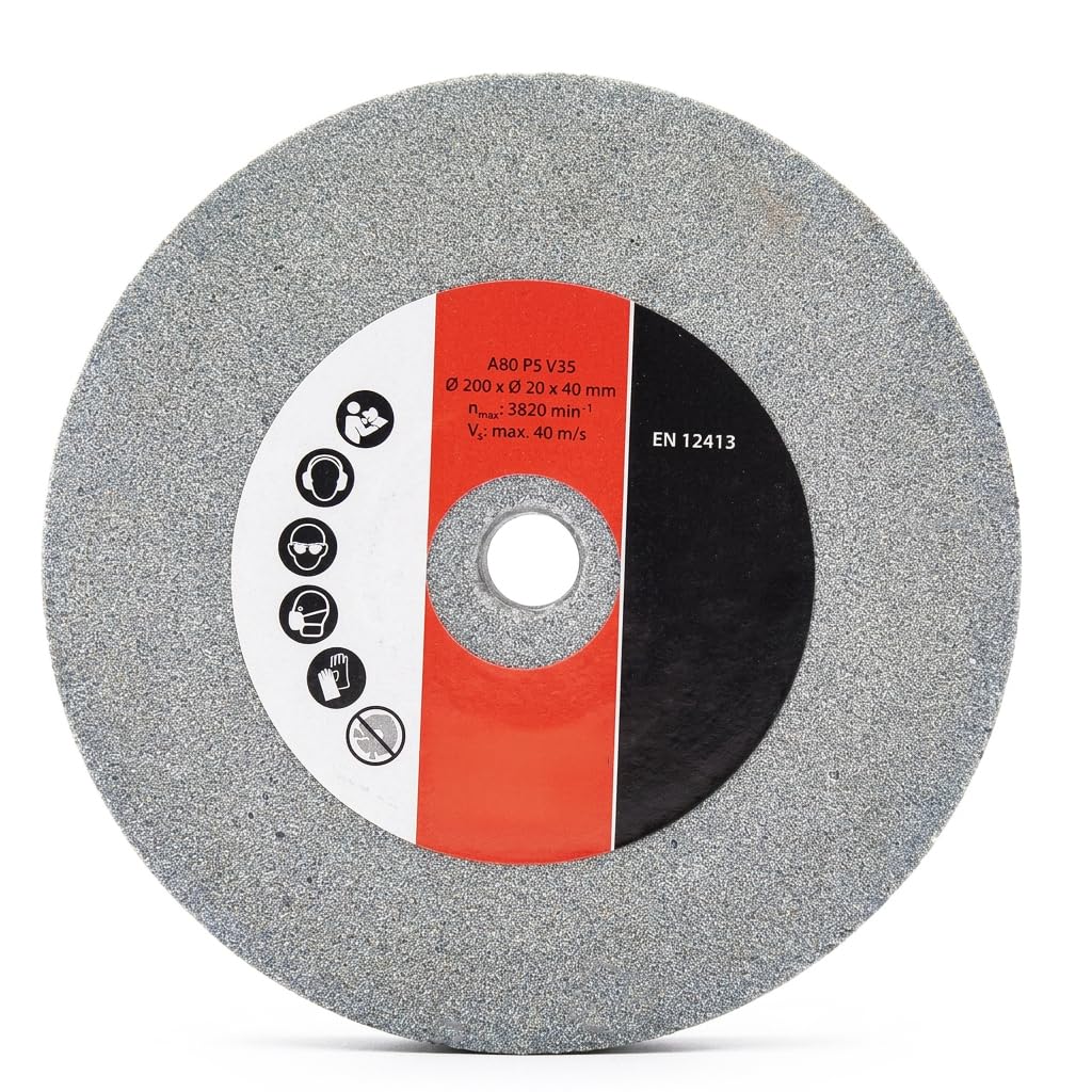 Mola Banco 200mm G80 Foro 20mm Spessore 40mm Carburo Silicio - Rettifica Precisa Metalli Non Ferrosi Vetro Ceramica Bassa Vibrazione Alta Durata