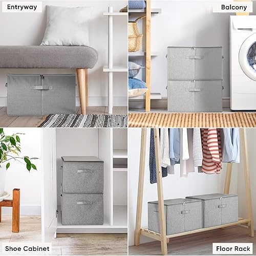 Miniatura 5 de Homaisson Paquete de 2 organizadores de almacenamiento de zapatos para armario, almacenamiento grande de cajas de zapatos + paquete de 3