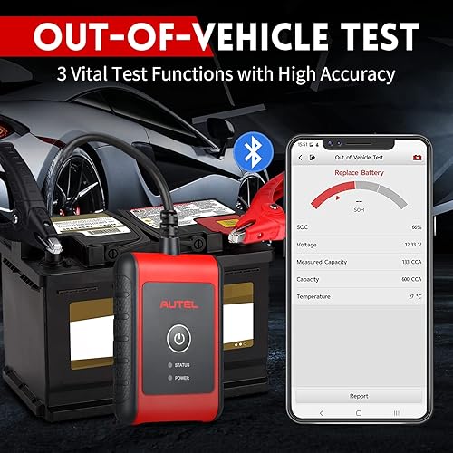 Miniatura 6 de Autel MaxiBAS BT506 - Probador de batería de automóvil, 6 V, 12 V, 100 – 2000, analizador automático de batería CCA, herramienta de escaneo de