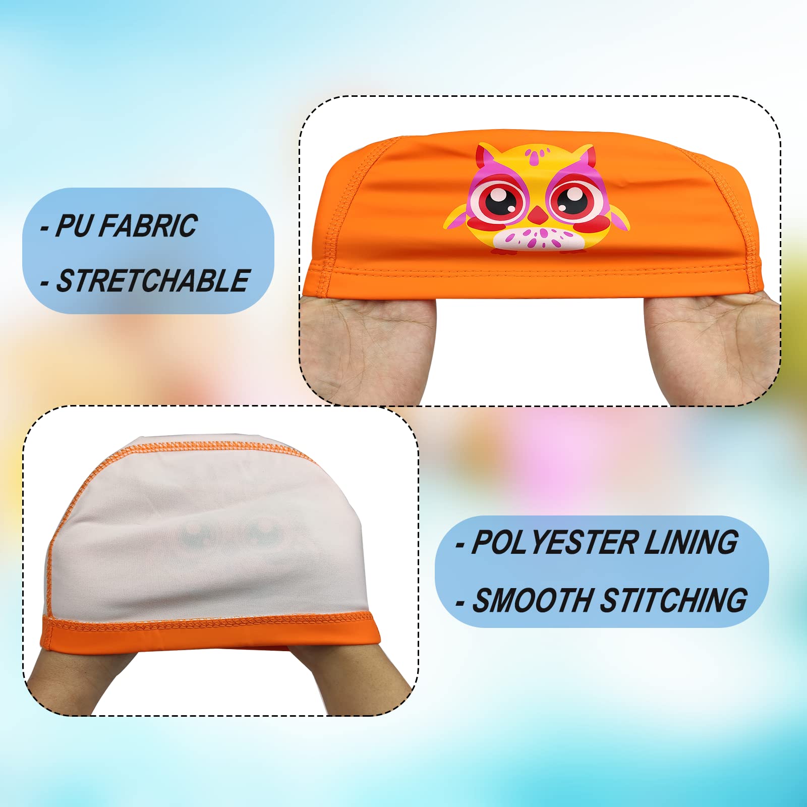 Gorros Natación para Niños - Gorro Piscina para Niños Niñas de 4 a 10 Años