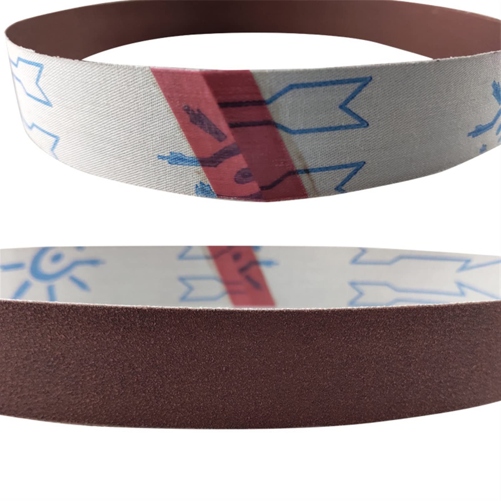10 sztuk pasów ściernych z tlenku glinu 762x25mm, czerwonych