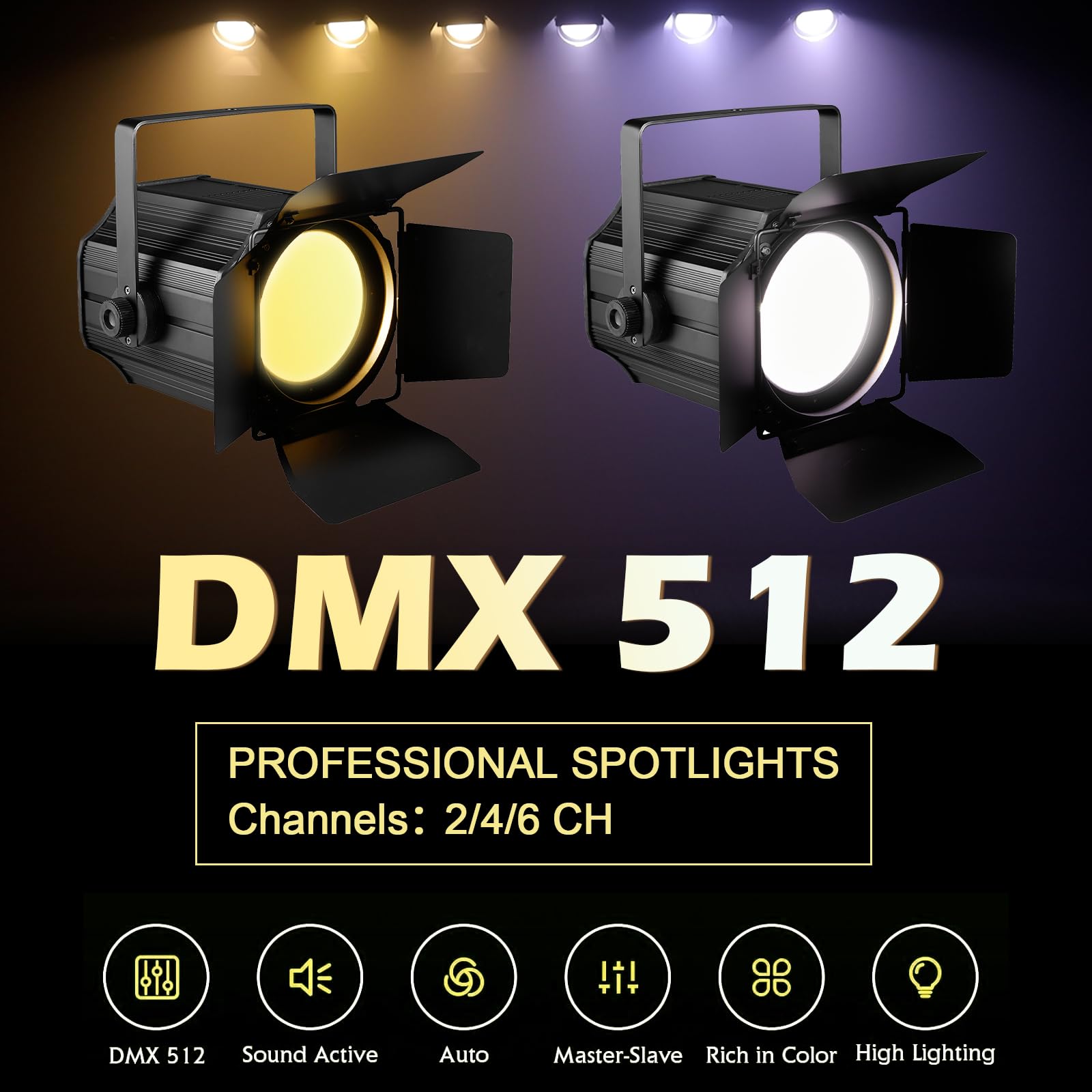 Amazon.com: 200W LED Stage Light, COB Par Lights with Barn Doors