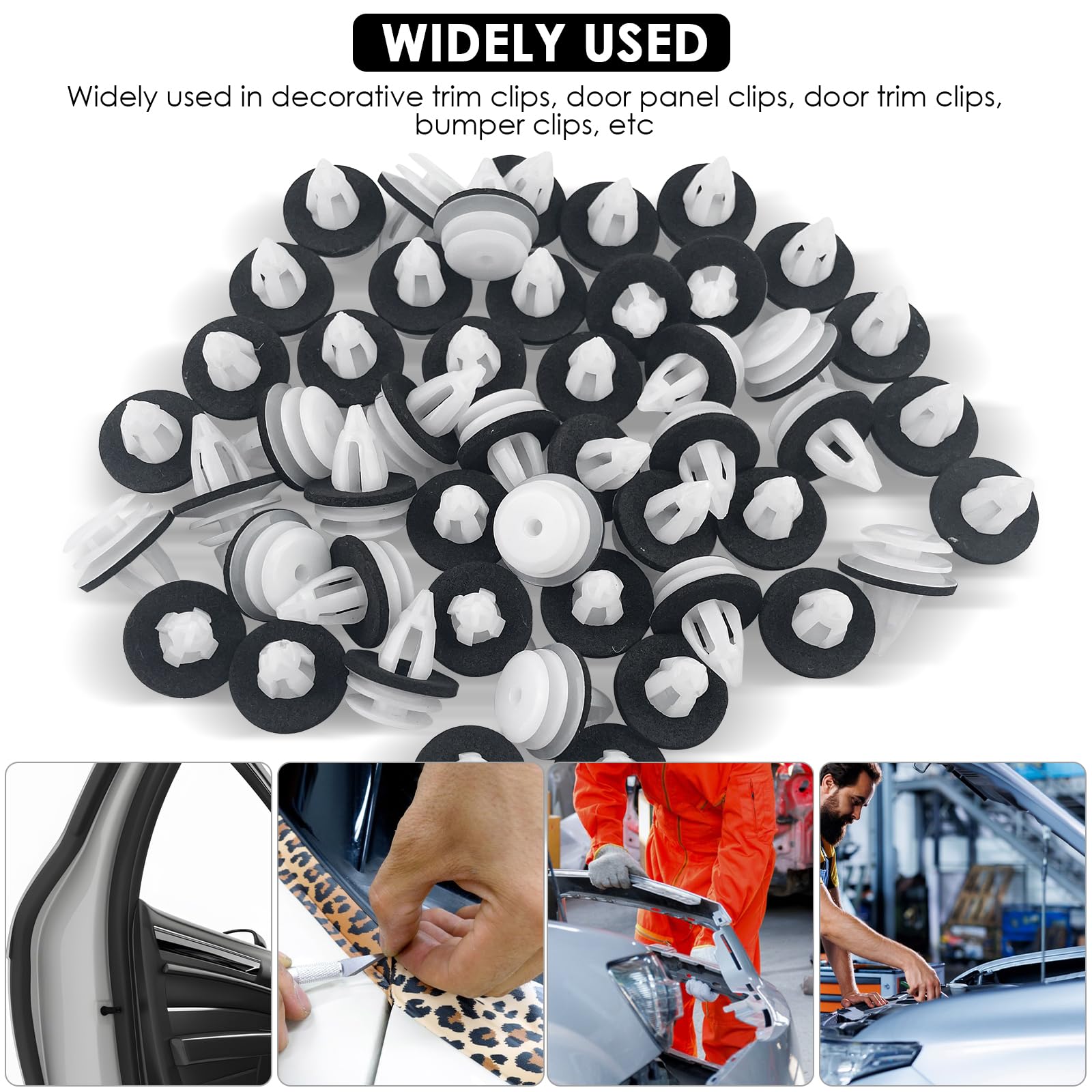 Kit 80 Clip Plastiche Per Auto - Rivetti Universali Per Pannelli Porte E Paraurti - Foto 4