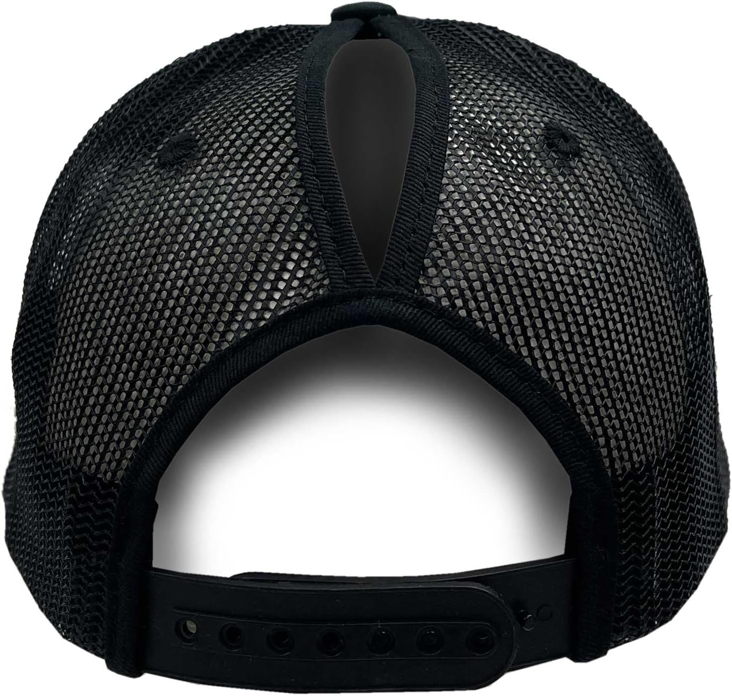 Harley-Davidson Women's Rhinestone Ponytail Curved Bill Mesh Trucker Hat – Black