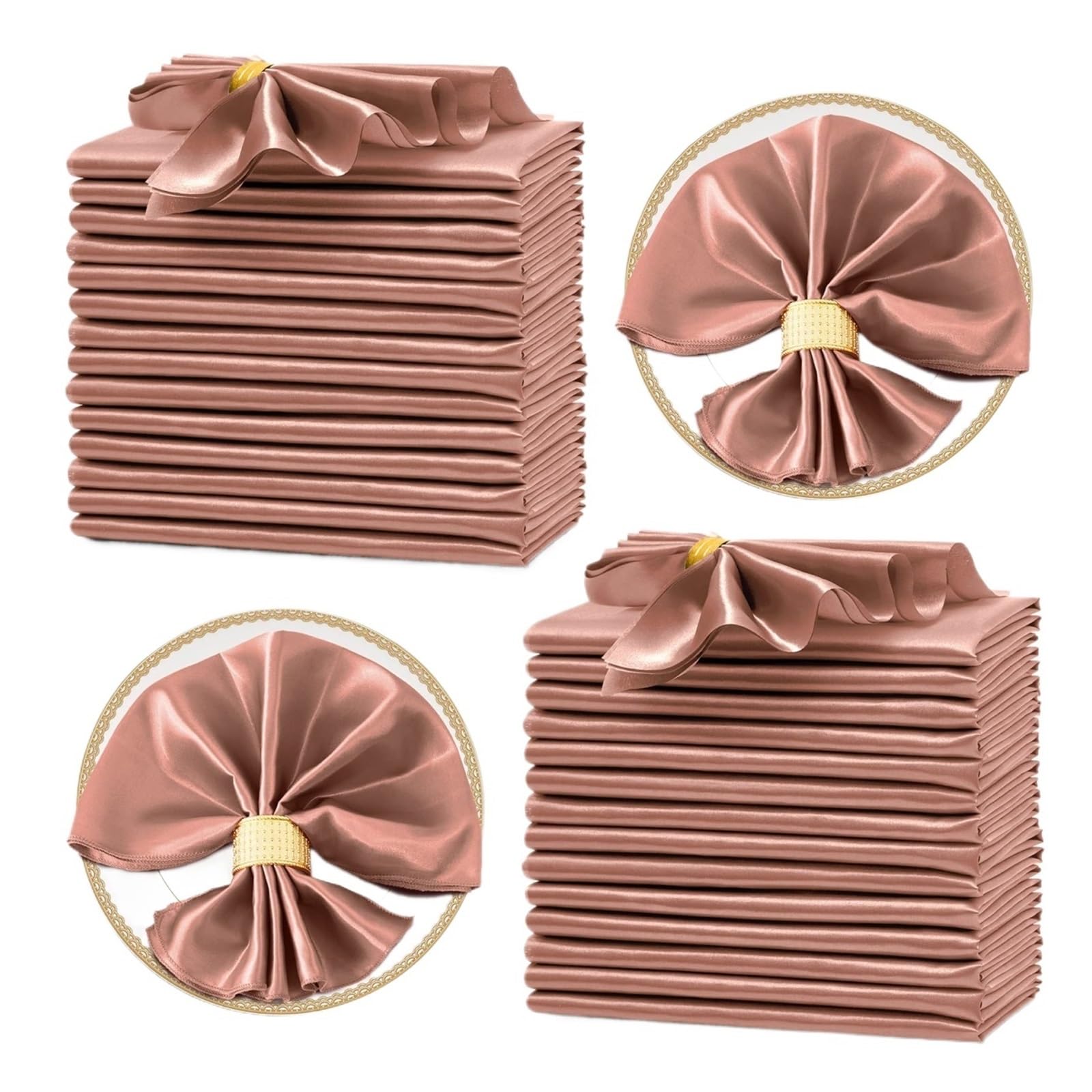 Cloth Dinner Table Napkins, Satin Dinner Napkins for Wedding Multicolor 12 Pieces 30x30 cm(Color 9)