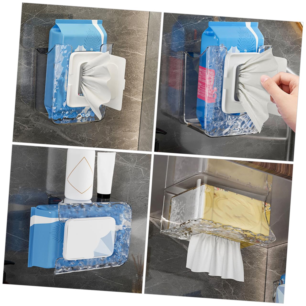 MAGICLULU 3 Sätze Taschentuchbox Für Die Wand Wandmontierter Tissue-Box Bad- Und Küchenorganizer Spender Müll Über Taschentuchhalter Für Die Küche Tücher Wandhalter Das Haustier 2 Stück * 3