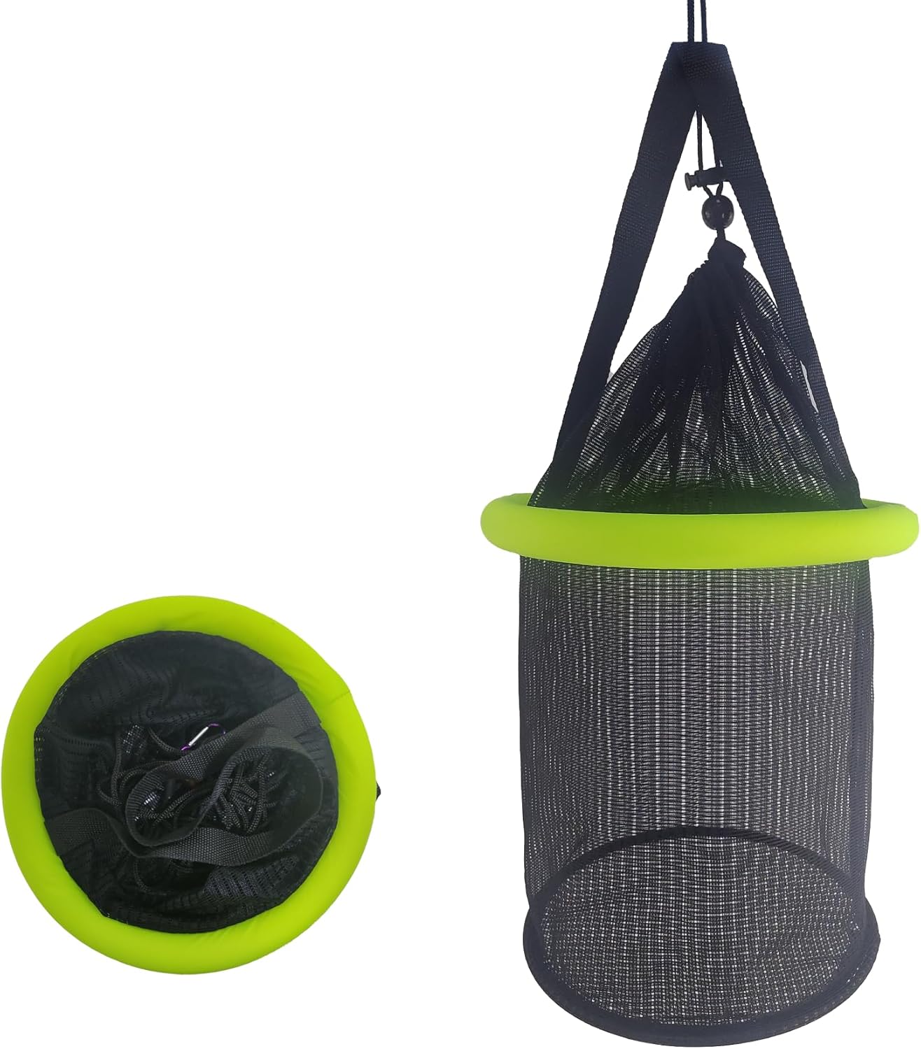 Aventik Floating Fish Basket Mesh Net Cage for Live Bait Storage Fish Raising Kayak Fishing Accessories 15.7in/40cm Height