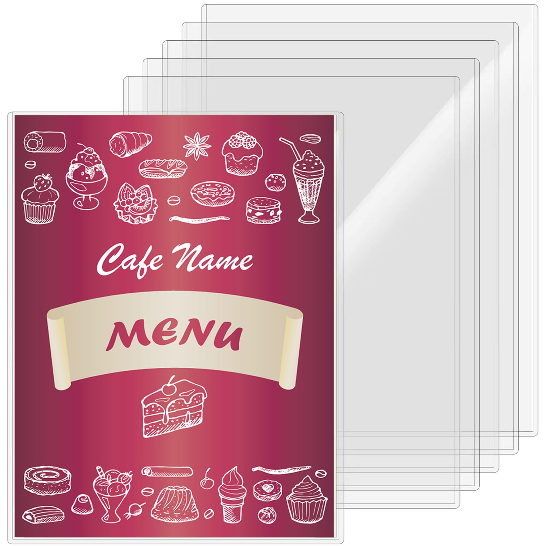 AKONEGE 6PCS 8.5" x 11" Rigid Print Protectors, Clear Hard Plastic Page Sheet Protectors, Hard Plastic Sleeves for Paper Photo Poster, Document Holder