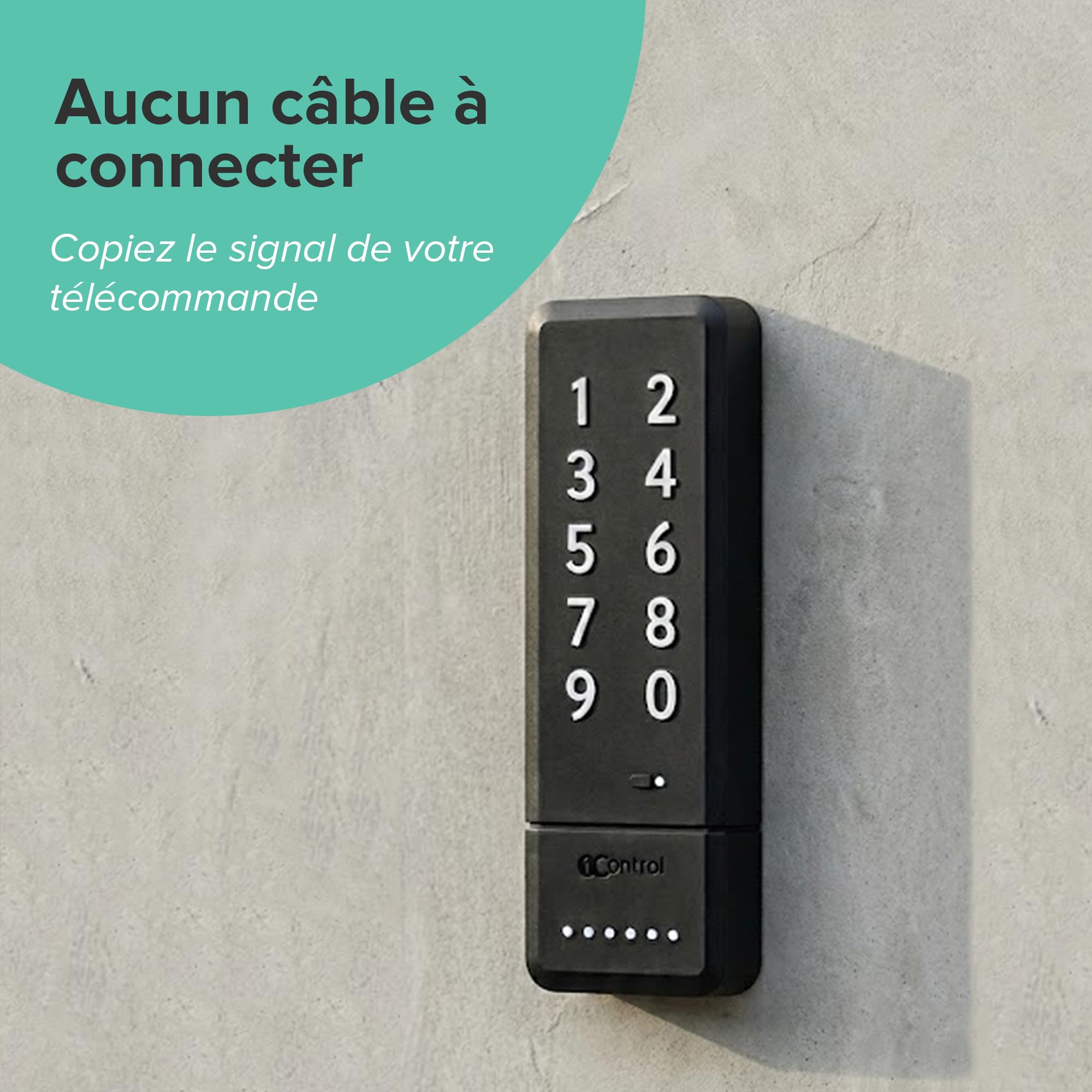 1Control PAD, Clavier intelligent Sans Fil pour ouverture par Code PIN, compatible avec Portails et Garages commandés par Télécommande, Wireless et Bluetooth, 2 portails et 4 PIN, fabriqué en Italie