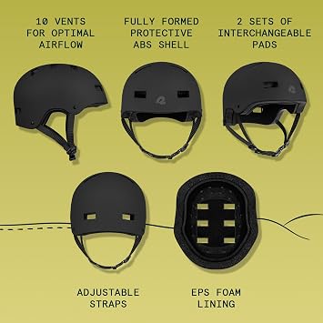 Retrospec Dakota Protective Bike Helmet, Skateboard, Scooter, Adults/Youth | L: 59-63cm, Bike Helmet Men, Bike Helmet Women, Longboard, Washable Padding, Protective Shell, 10 Vents, Moisture-Wicking