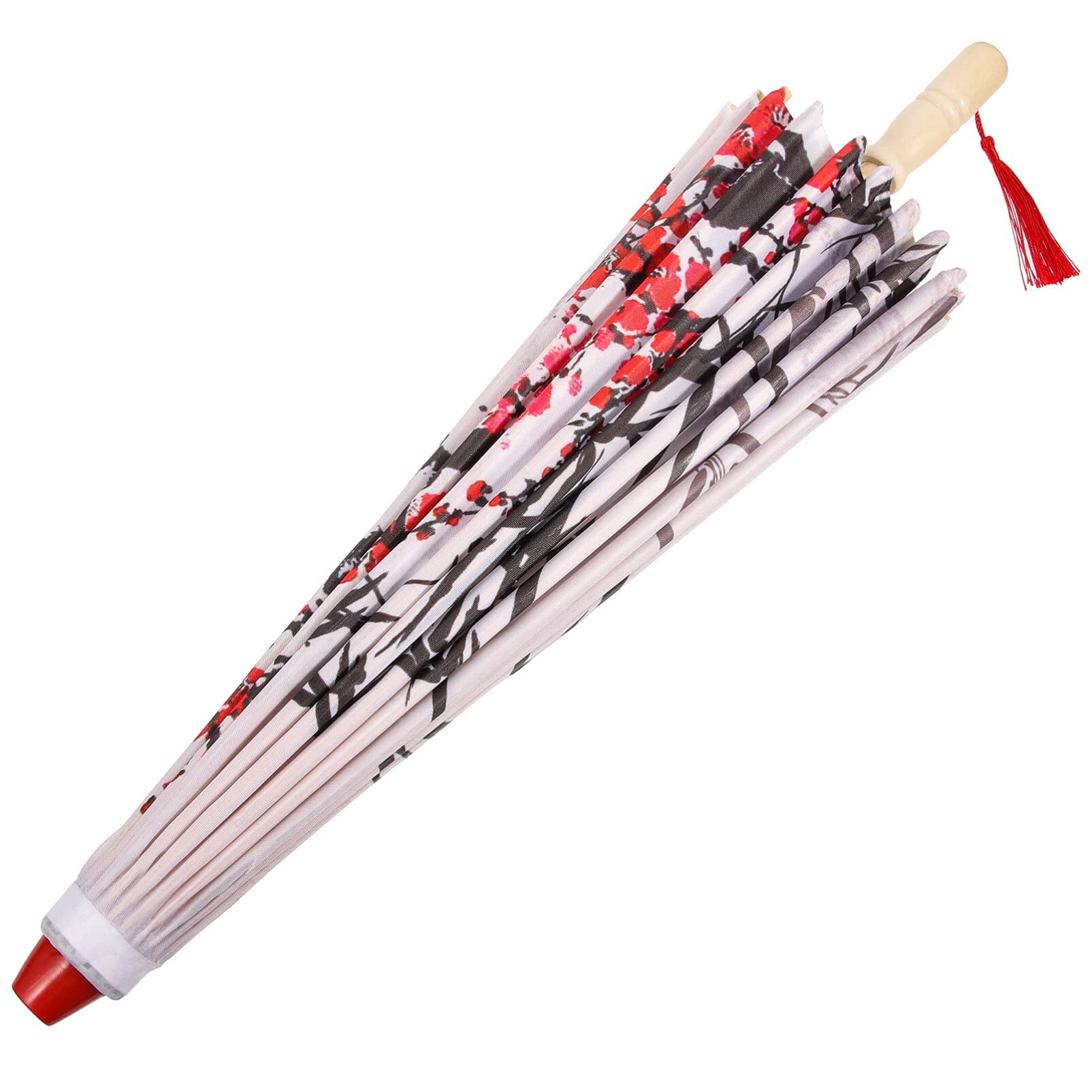 YardweYardwe Asian Silk Umbrella Parasol Chinese Oiled Paper Umbrella Japanese Parasol Rainproof Parasol Paper Umbrella Parasol for Wedding Party Decoration Plum Pattern