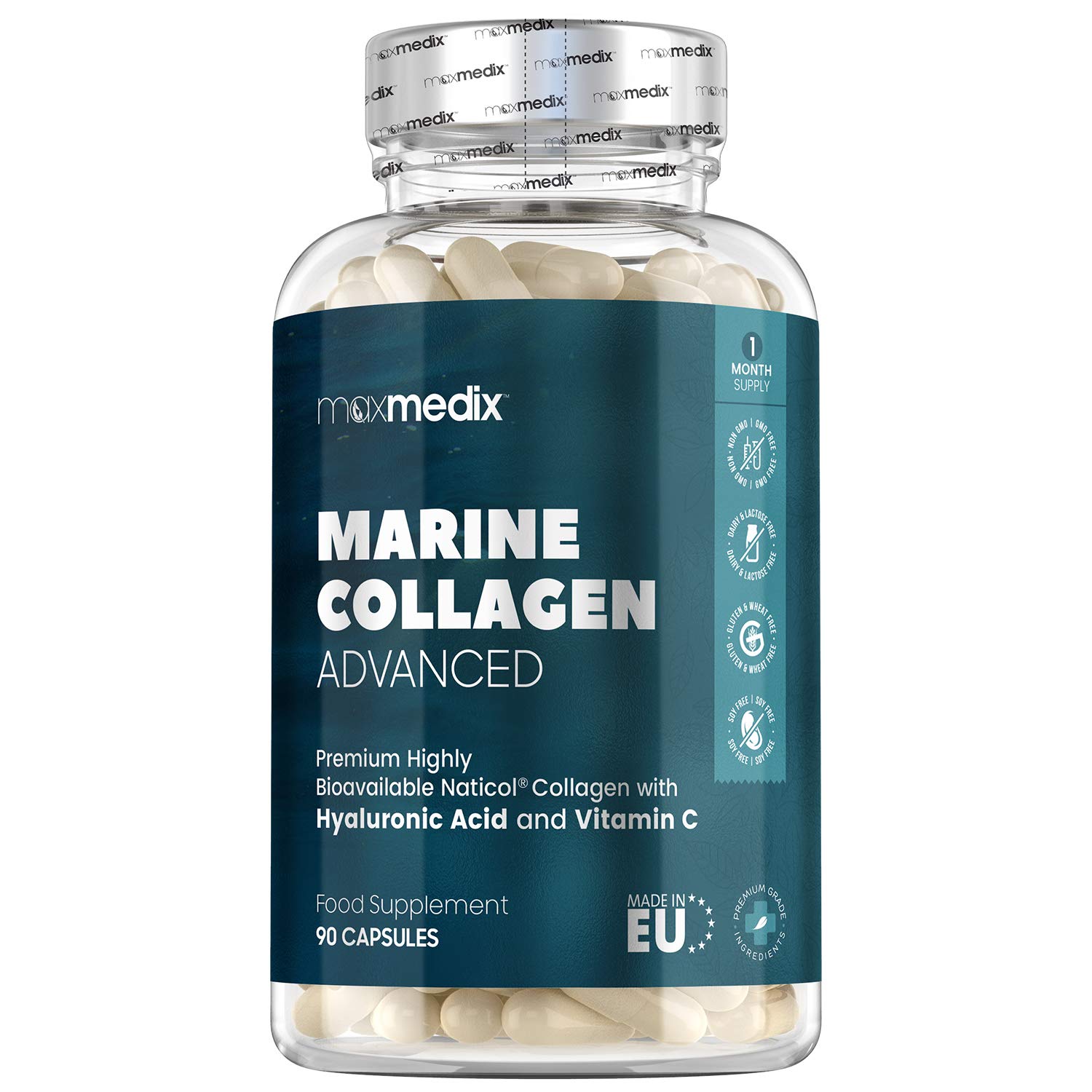 Marine Collagen Capsules 1545mg Hydrolysed Collagen Complex