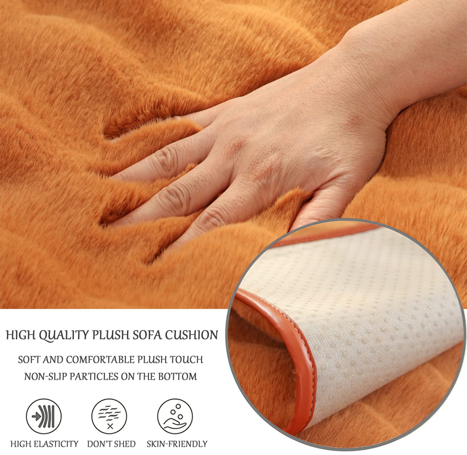 Cuscino per divano in peluche a forma di coniglio, in finta