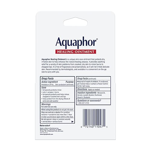 Miniatura 11 de Aquaphor Healing Ointment Advanced Therapy Skin Protectant, Dry Skin Body Moisturizer, Holiday Gifts for Self Care, 0.35 Oz Tube, Pack of 2