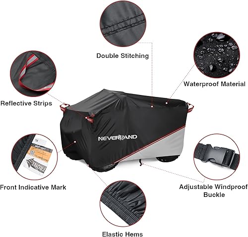 Miniatura 3 de NEVERLAND Cubierta Impermeable para ATV al Aire Libre - Cubierta para Cuatrimoto de Servicio Pesado Resistente a Desgarros Cubiertas para Vehículos