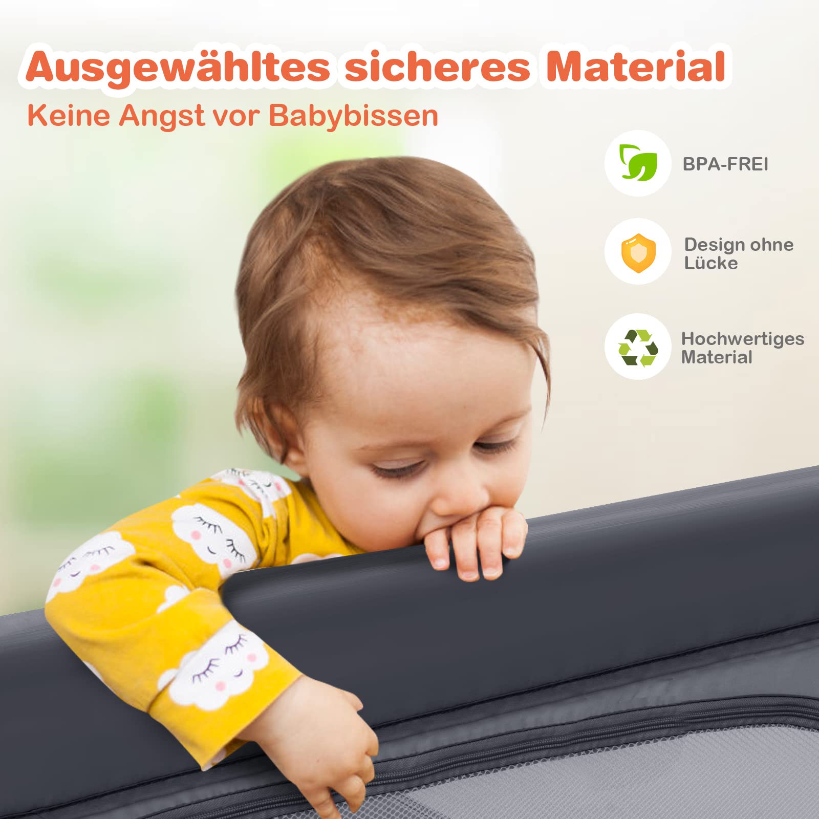 COSTWAY 120 x 120cm Baby Laufstall mit 50 Spielbällen, Laufgitter mit atmungsaktivem Netz und Reißverschluss, Krabbelgitter mit Tür, Laufgitterzelt für Säuglinge und Kleinkinder (Dunkelgrau)