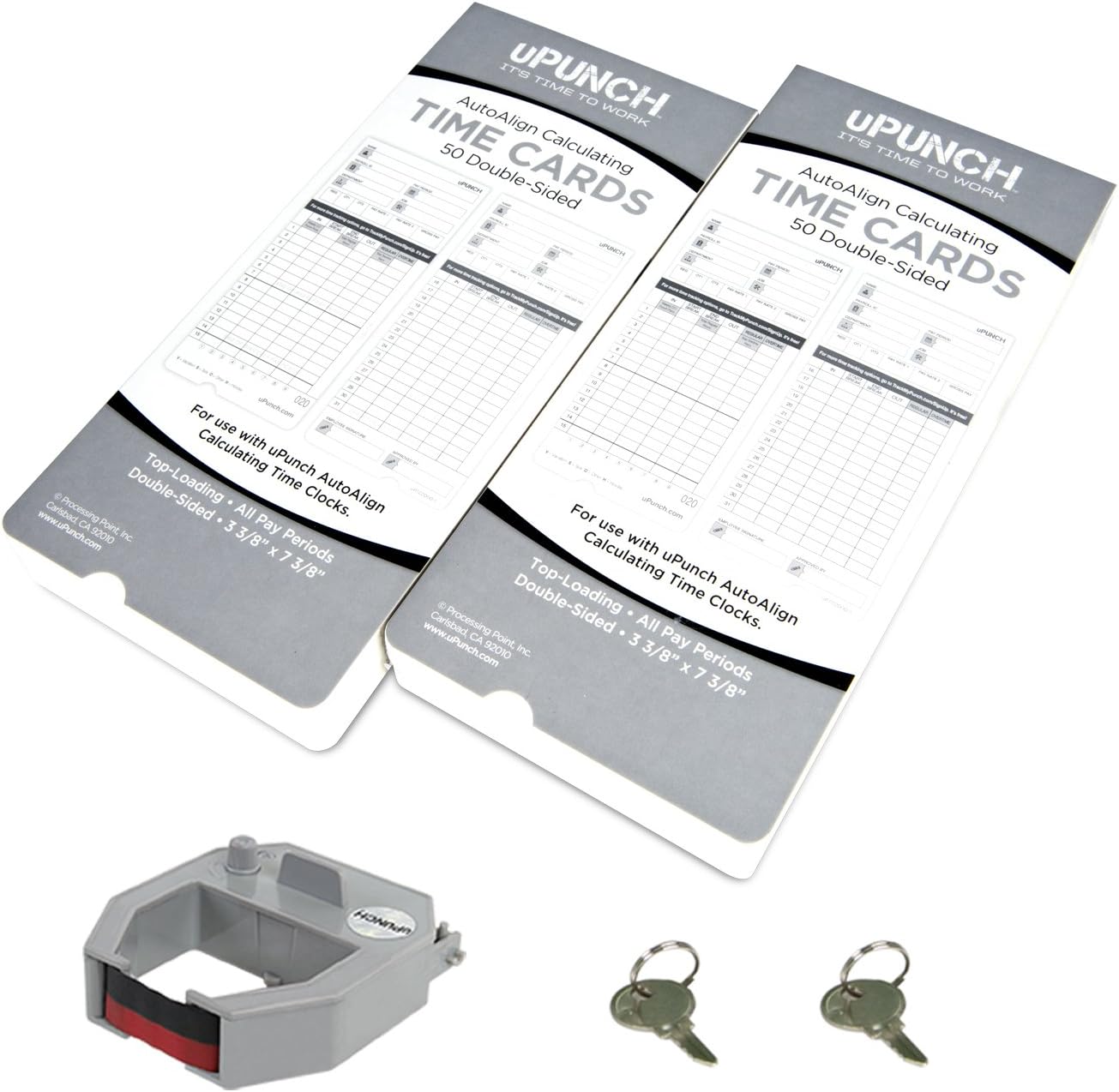 Calculating uPunch Starter Time Clock Bundle with 100-Cards, 1 Ribbon and 2 Keys (HN2500)