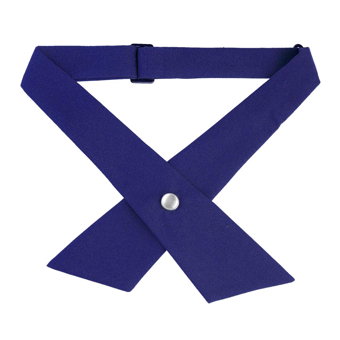 Elerevyo Women's Adjustable Criss-Cross Bow Ties Uniform Solid Color Neck Tie for School One Size Royal Blue