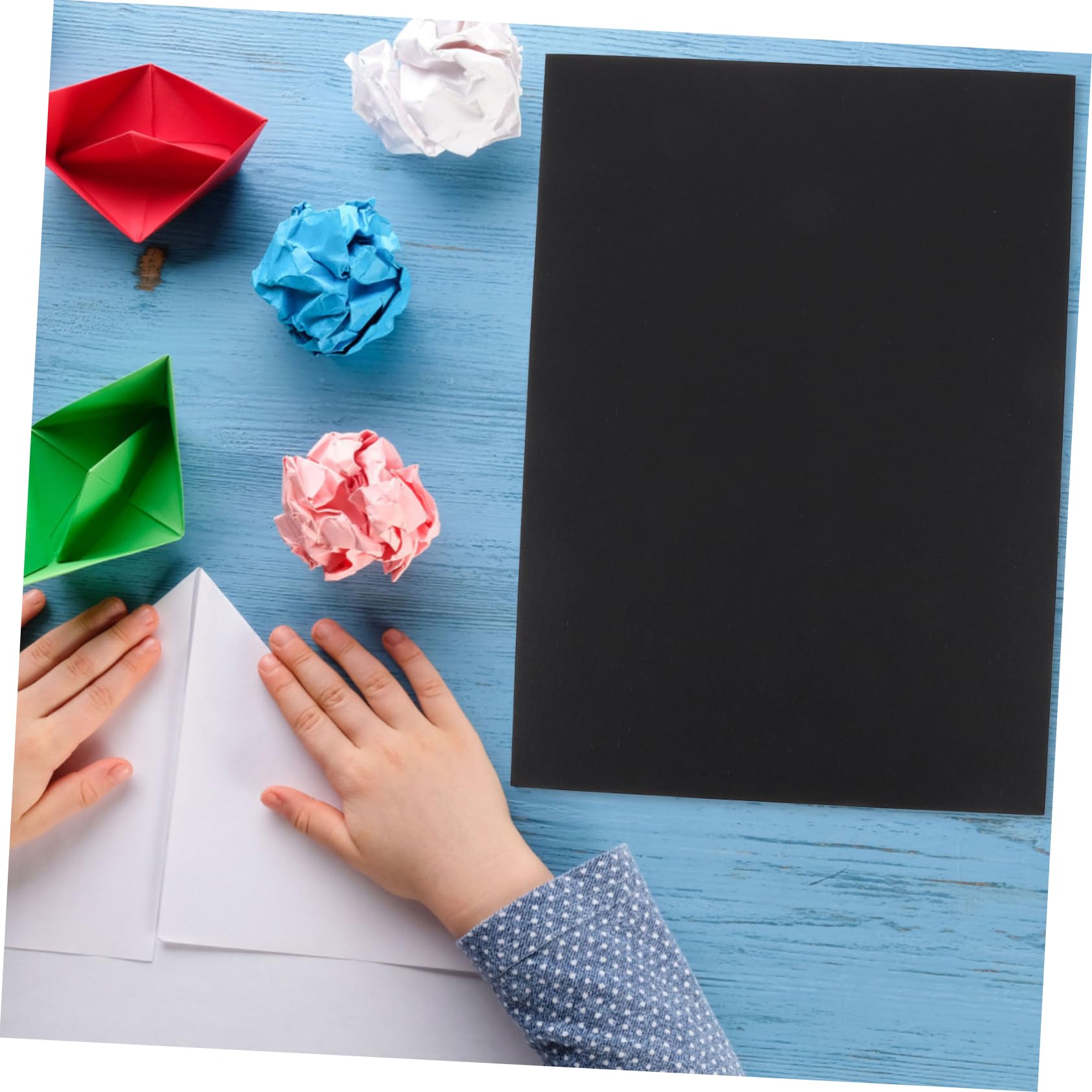 Papier Cartonné D'art Noir 100 Pièces A4 pour Loisirs Créatifs