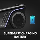 Sena 60S Motorcycle Communication Headset with WAVE, Mesh 3.0, and Bluetooth Intercom, IPX7 Waterproof, 24 hr Battery, 2 km Range, 2nd Generation SOUND by Harman Kardon Helmet Comms System - 3