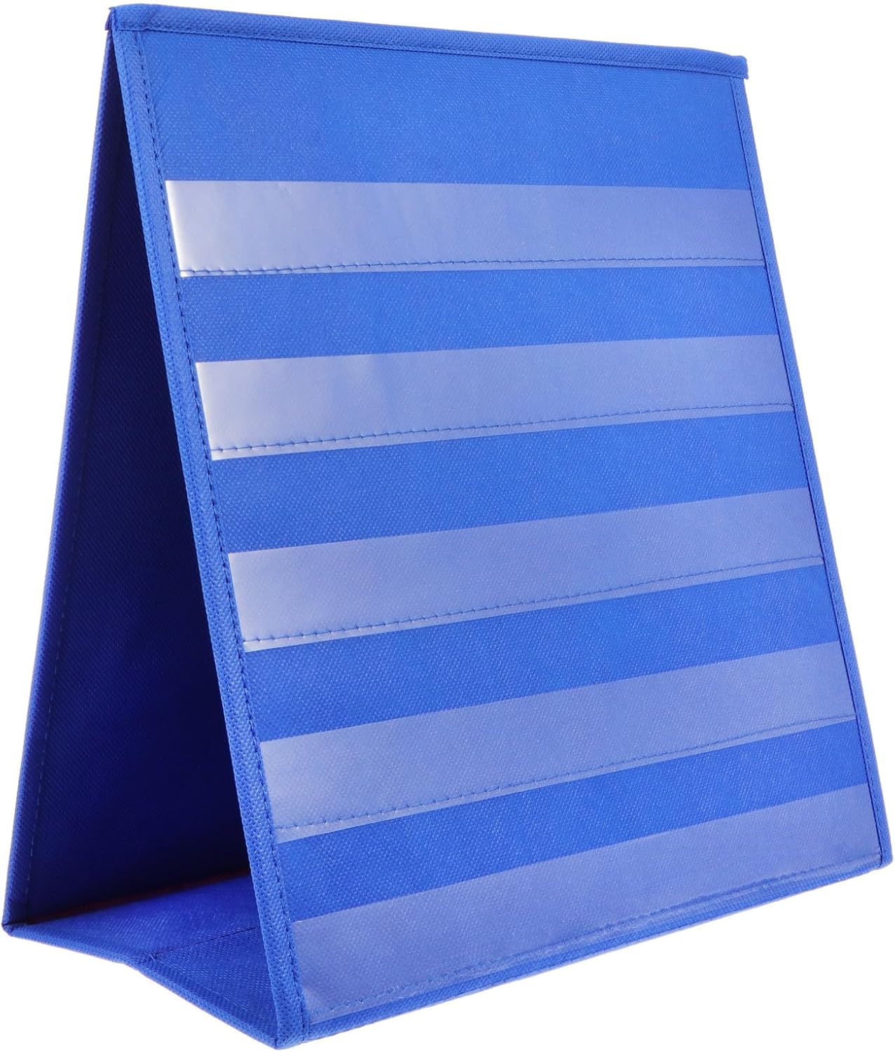Ipetboom Foldable Double-Sided Desktop Display Slot with Window Pocket, Triangular Teaching Aid Stand for Classroom and Office Educational Supplies