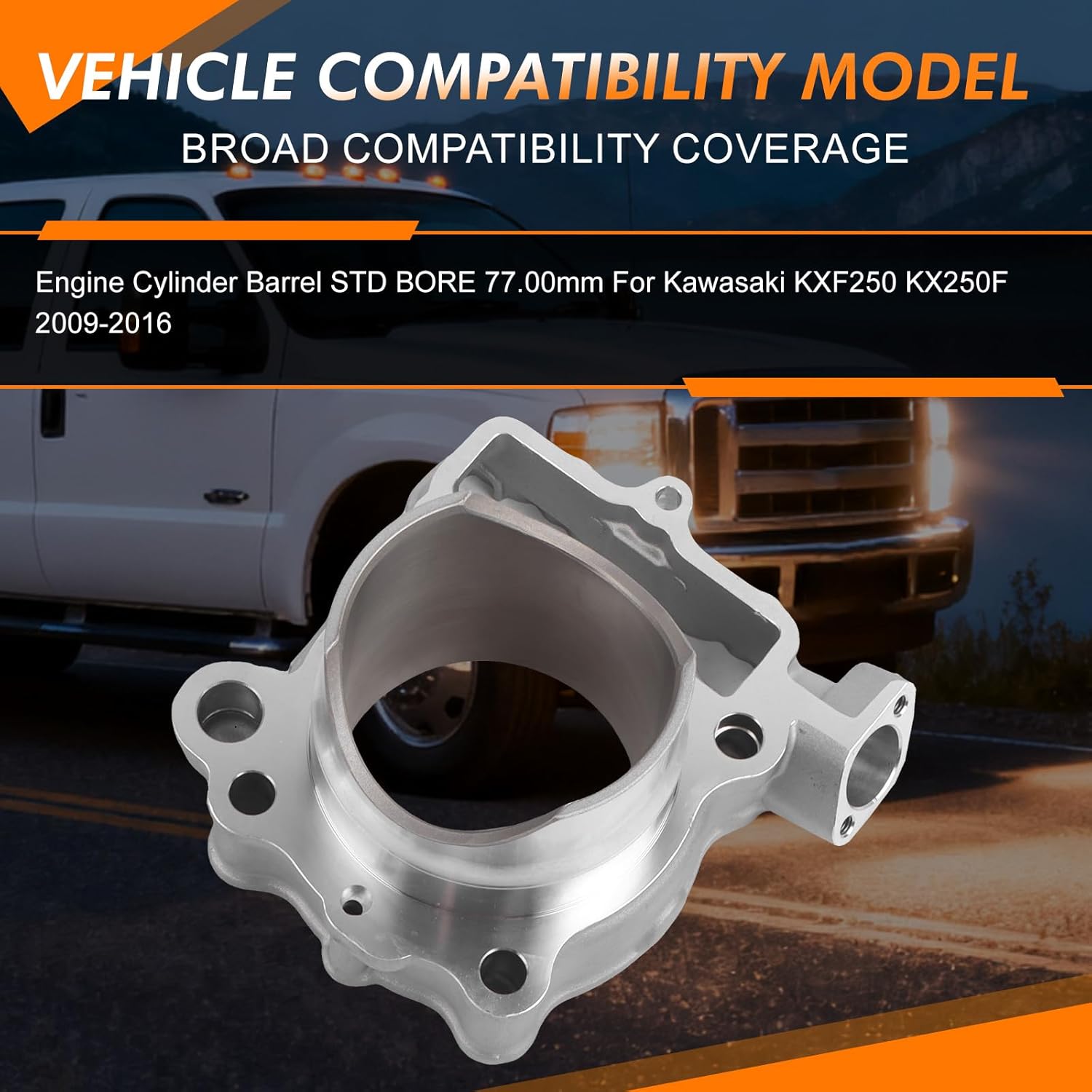 KXF250 Engine Cylinder Barrel Standard Bore 77mm MX-03251C Compatible with Kawasaki KXF250 KX250F 2009 2010 2011 2012 2013 2014 2015 2016 After-Market Parts