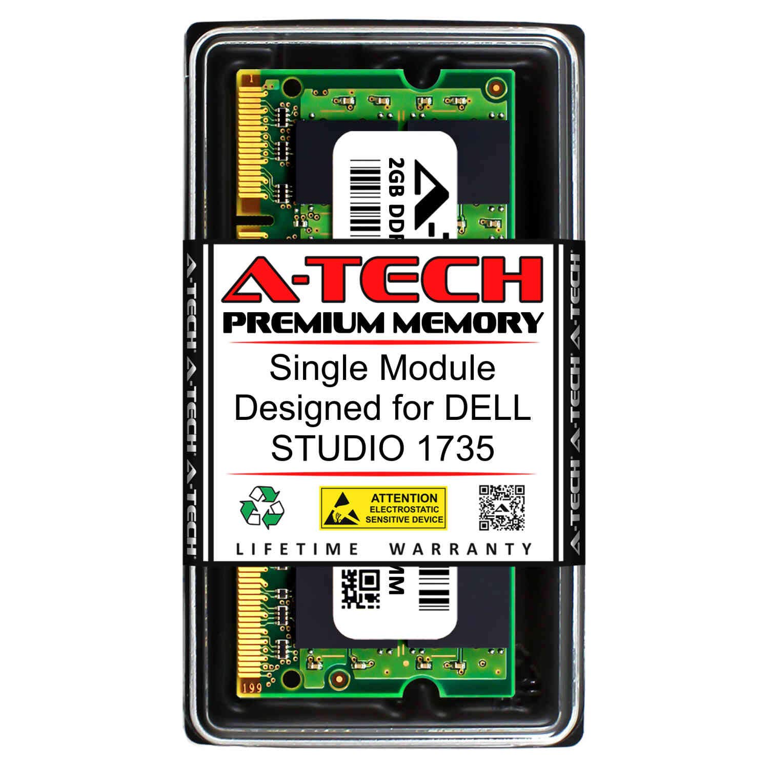 A-Tech2GB RAM for DELL Studio 1735 | DDR2 667MHz SODIMM PC2-5300 200-Pin Non-ECC Memory Upgrade Module