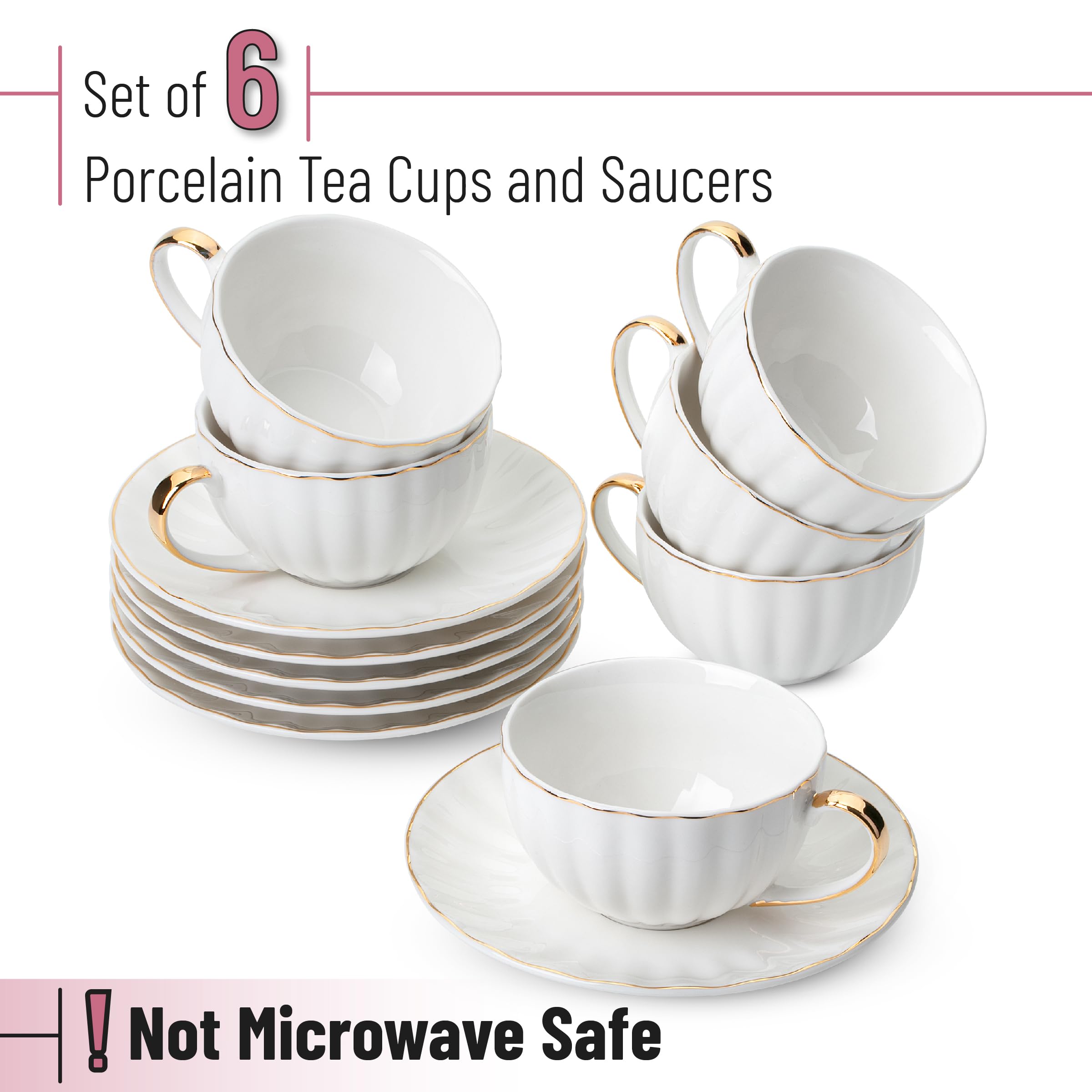 Amazon.com | BTaT- Cappuccino Cups with Saucers 7 oz with Gift Box