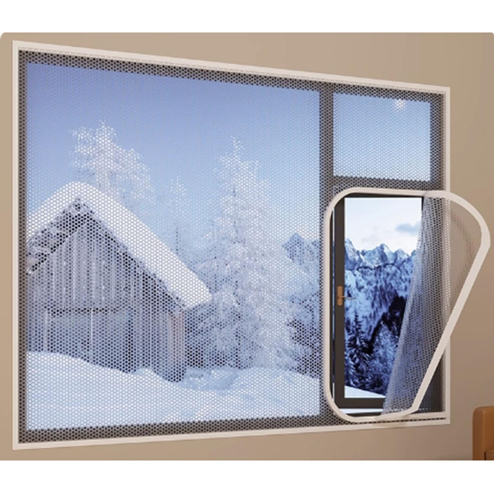 Film fenetre isolant et kit d'isolation de fenêtre pour l'hiver réutilisable