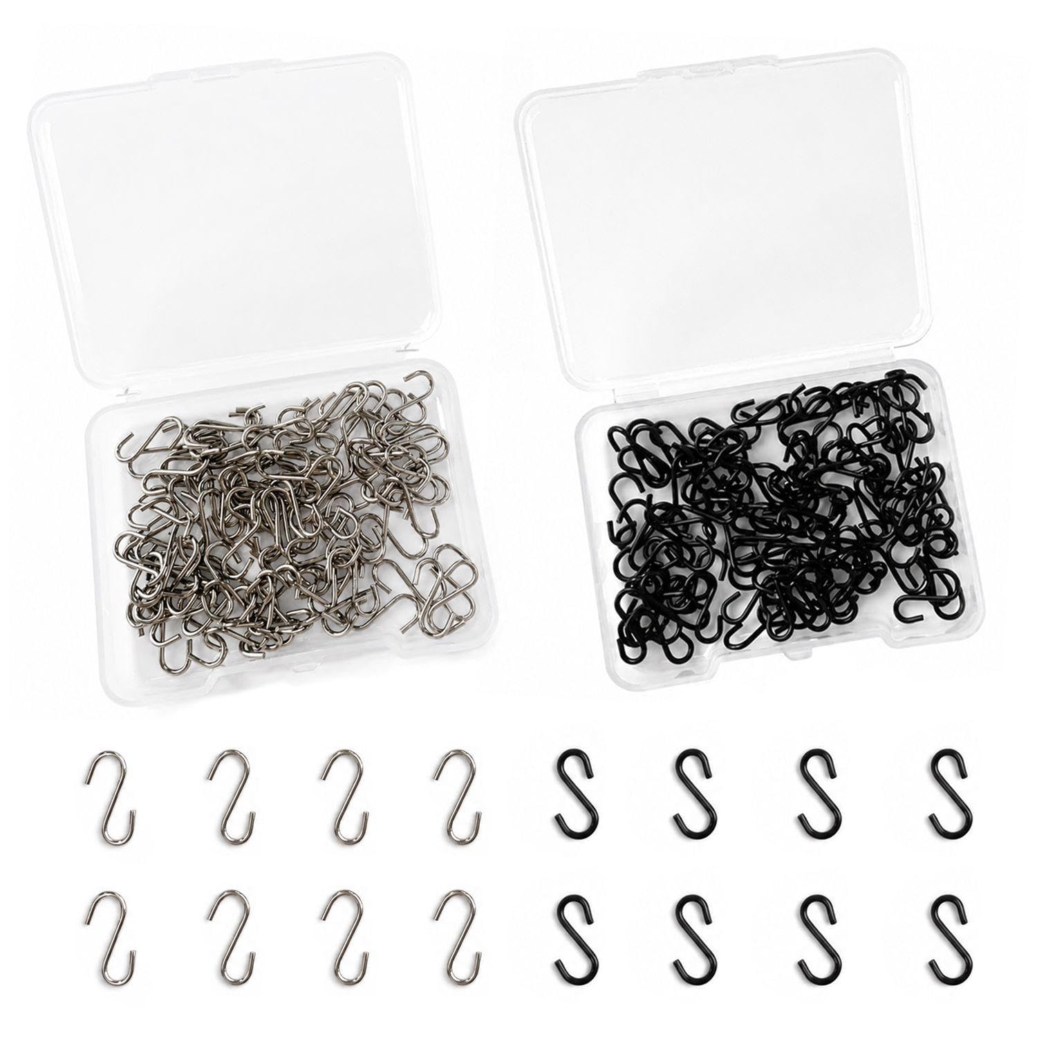 OODJVN 200 S-Shaped Metal Hooks, DIY Handmade Materials, Multi-Function Connectors, Suitable for Hanging Items, Jewelry Display.