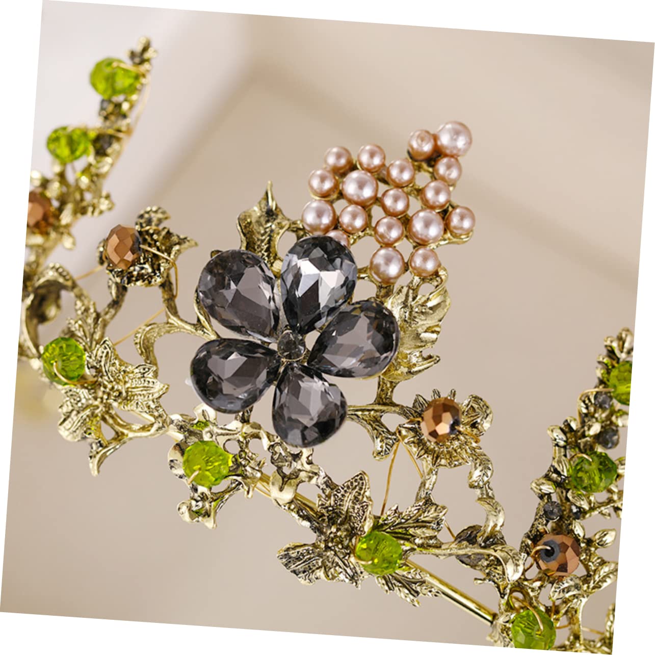 Tiara, ozdoba na głowę, diadem, diadem z diamentów, diadem z kamieni szlachetnych, diadem dla druhny, ślub ze strasami (zielony x 2 sztuki, 16X15X6 cm x 2 sztuki)