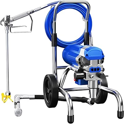 Airless Paint Sprayer, 1800W High Efficiency Electric Paint Sprayer,5X Faster Painting,3800PSI Electric Paint Spray Gun, Professional Results for Walls, Fences, Decks, Furniture-Blue