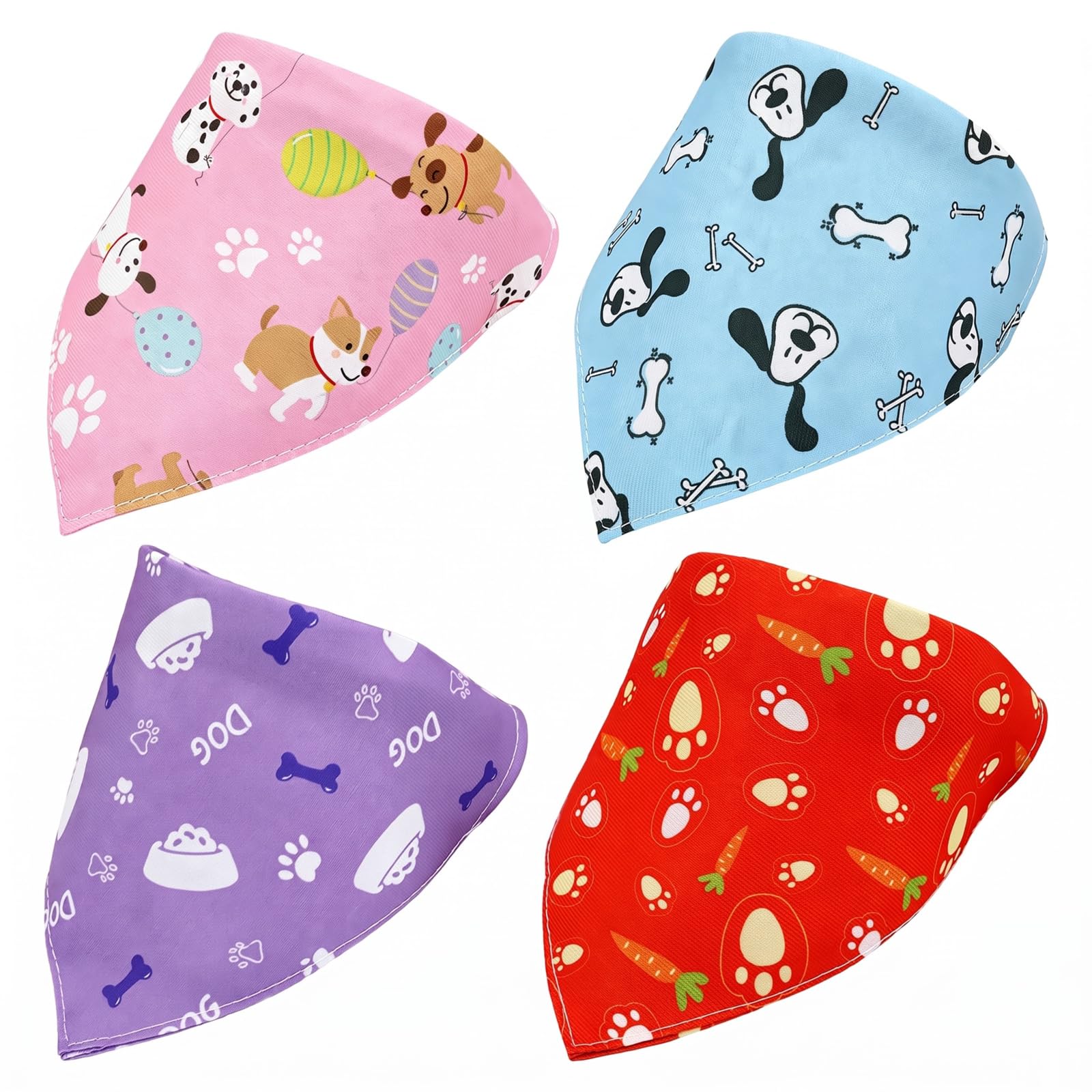Bandana regolabile per cani, 4 pezzi