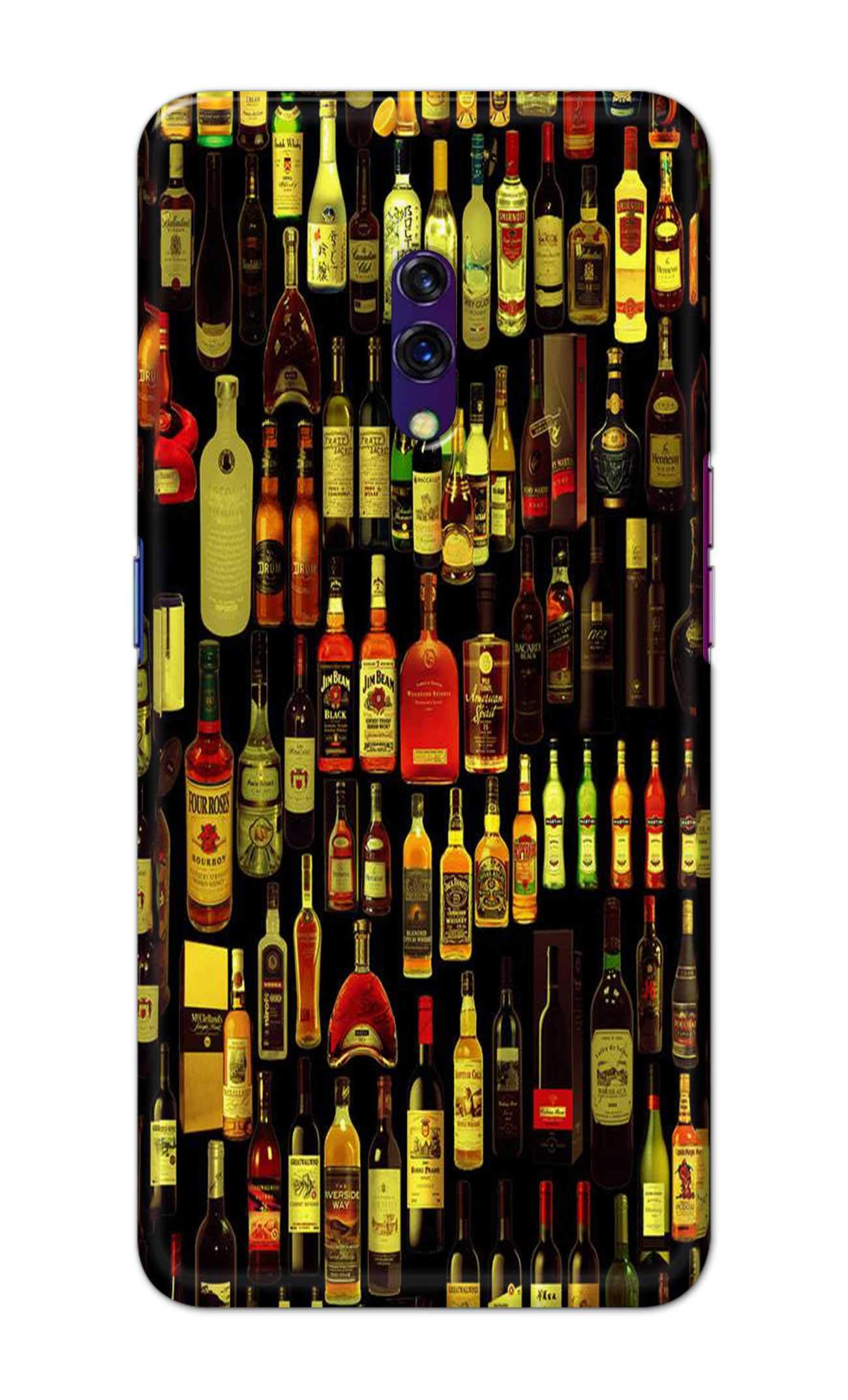 PRINTFIDAA Daaru Alcohal All Multi Brands Enjoy Party Hard Drink Printed Designer Hard Back Case Cover for Oppo K3 (2019) Back Cover - BOB1611