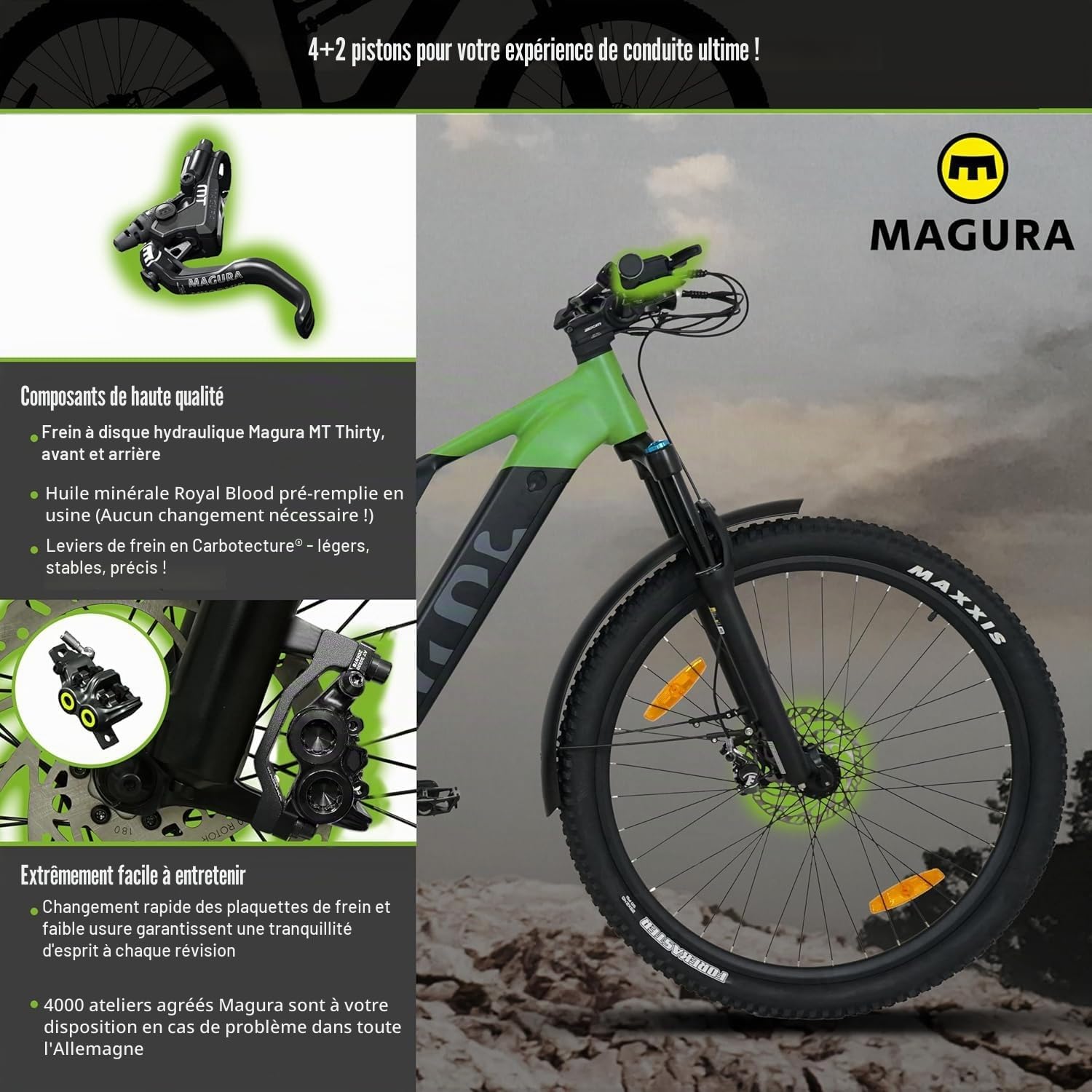 E-SUV M5T Centro Vélo électrique 29" avec Moteur Central 110 Nm, 12 Vitesses, Suspension Avant et arrière, Find My, jusqu'à 180 km, vélo électrique pour Homme et Femme avec Porte-Bagages